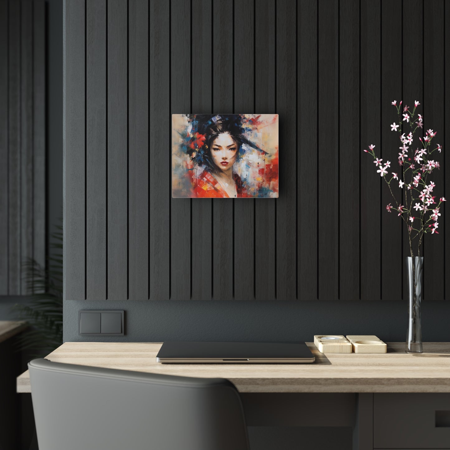 Abstract Geisha Art Acrylic Prints: Captivating Brushstrokes in a Japanese Aesthetic