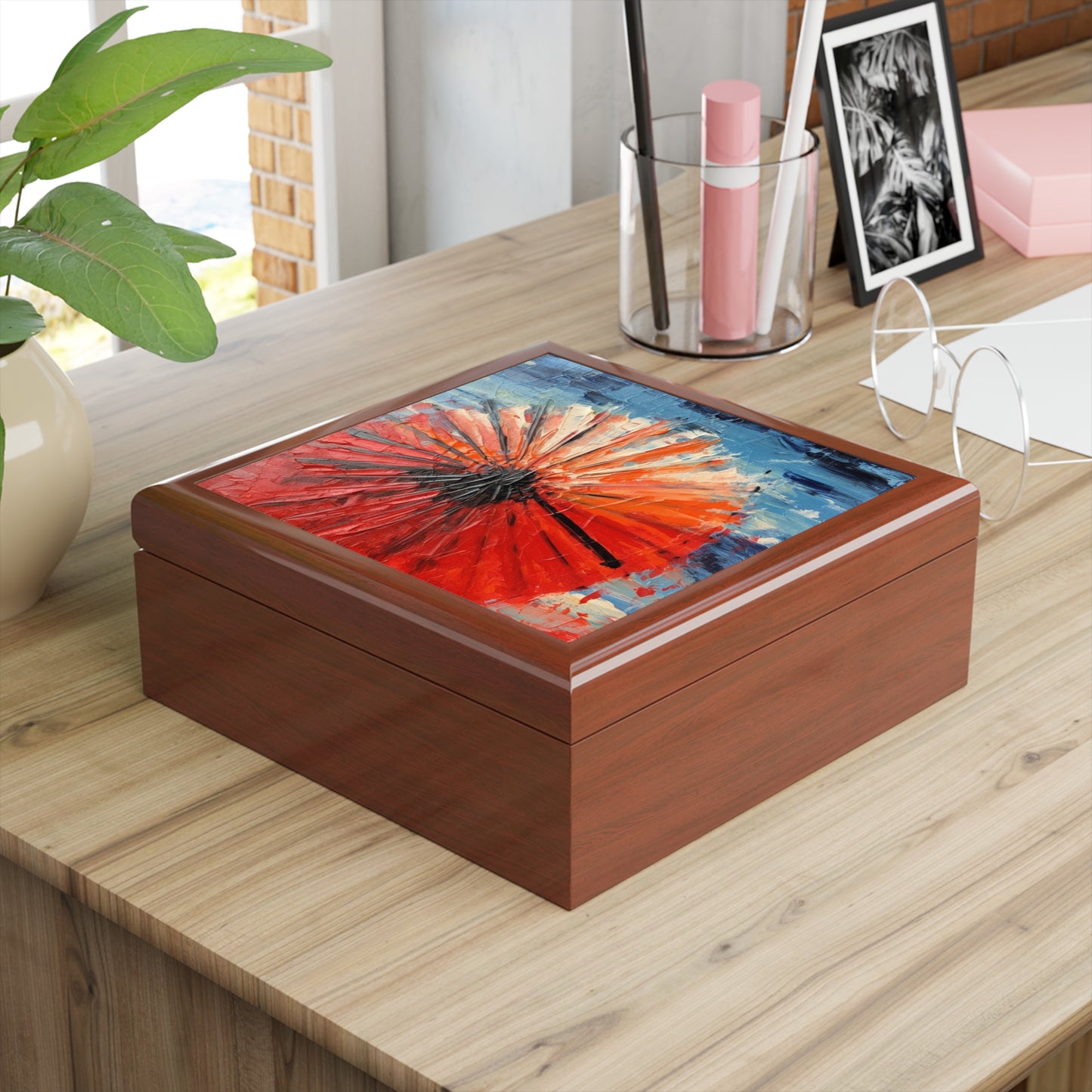 Umbrella Painting Jewelry Box: Channel Your Inner Artist with Abstract Oil Paint