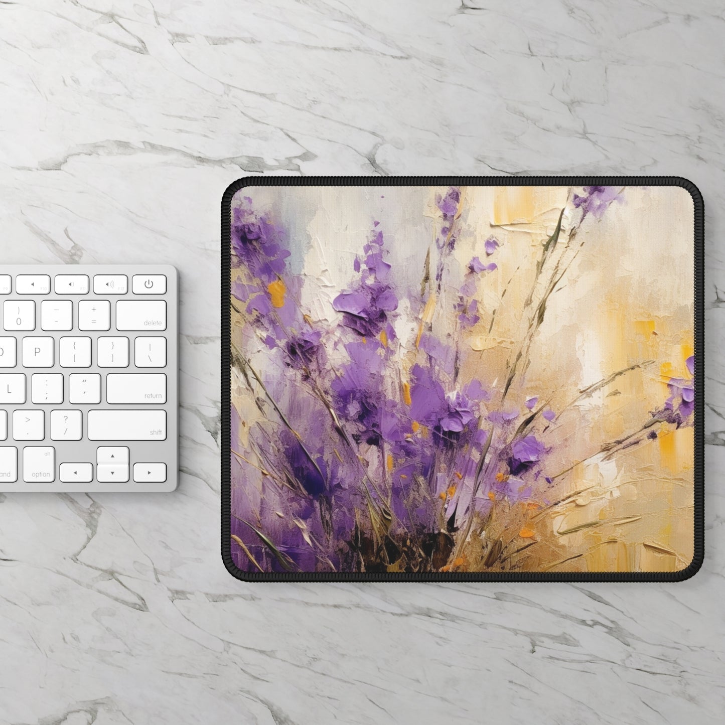 Expressive Lavender Drawing on Gaming Mouse Pad: A Symphony of Colors and Petals