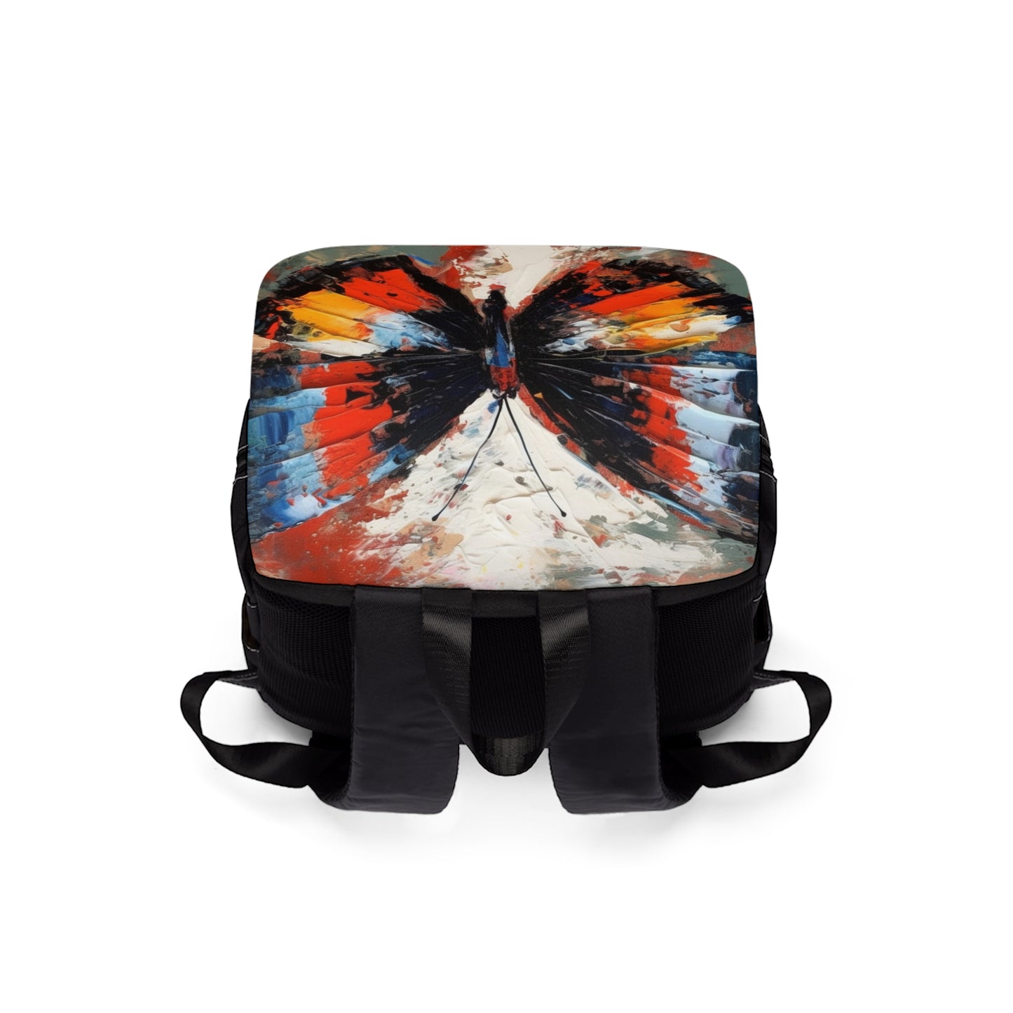 Unisex Casual Shoulder Backpack with Bauhaus-Inspired Butterfly Drawing: A Harmonious Blend of Art and Functionality
