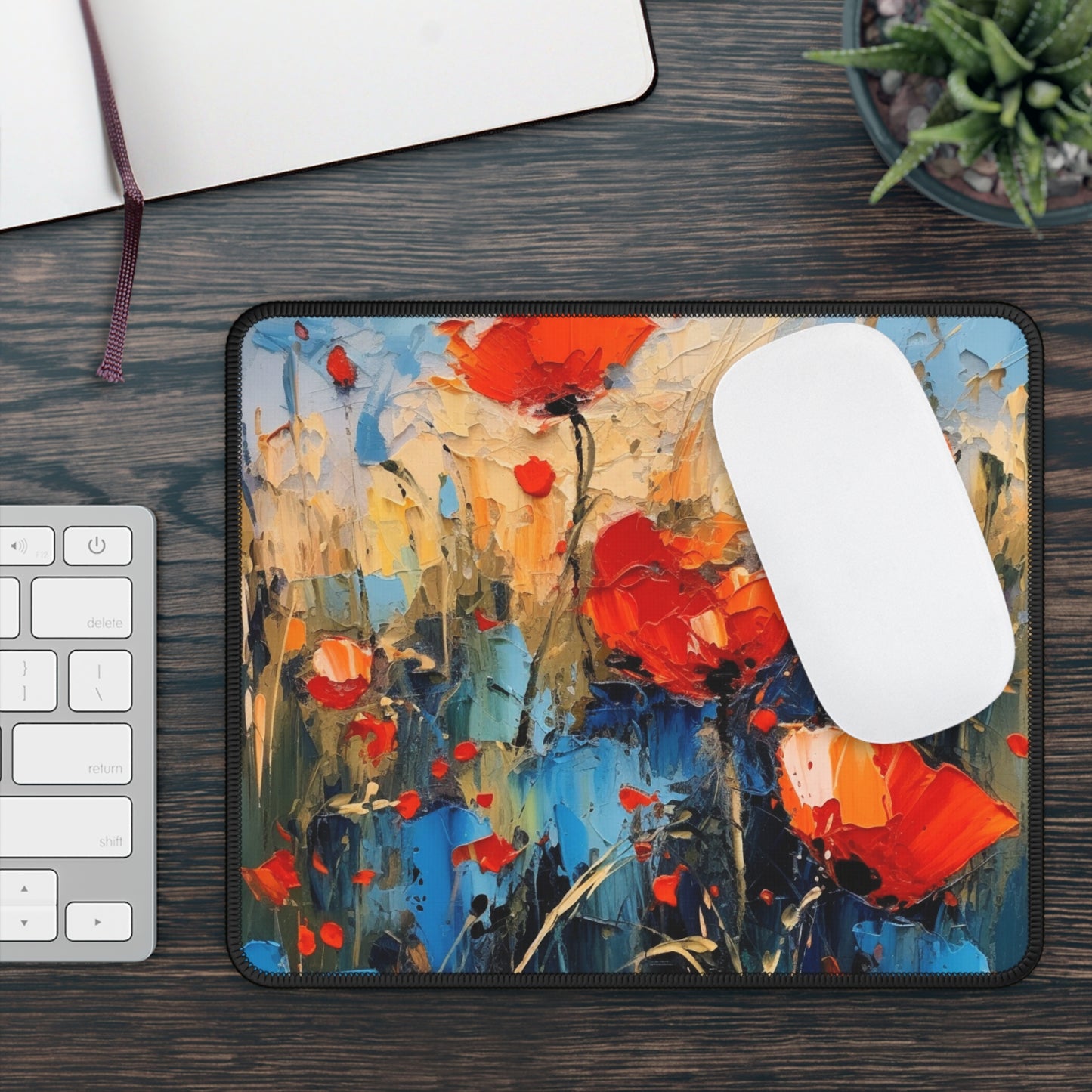 Gaming Mouse Pad Paradise: Abstract Poppy Artwork and Flower Drawings