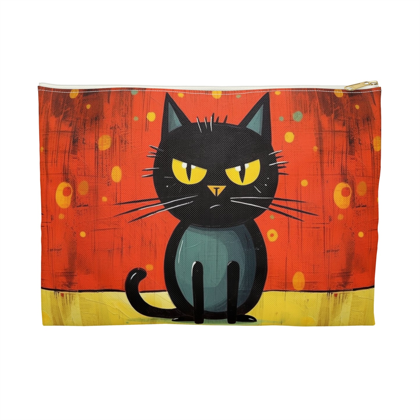 Fashionably Retro Feline: Midcentury Modern Accessory Pouch with a Vintage Cat-Inspired Flair