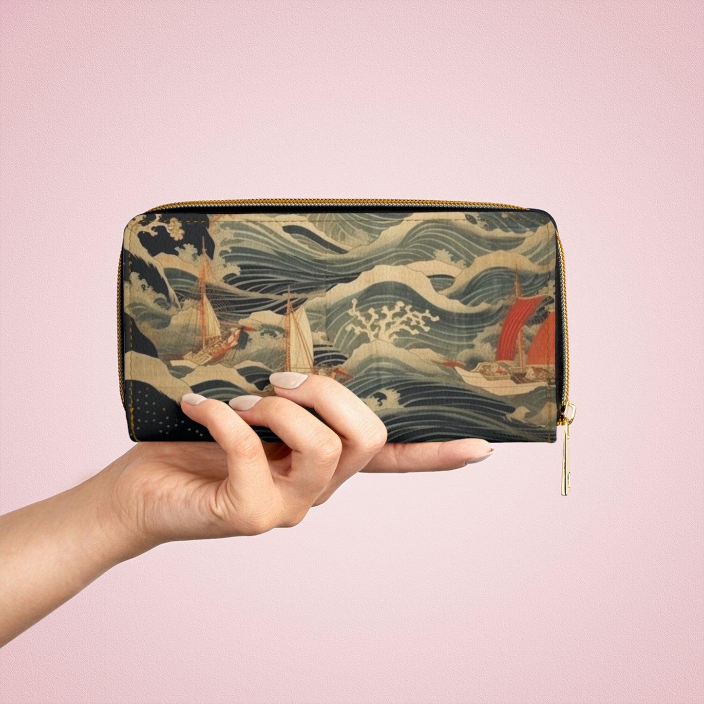 Artistic Fusion - Where Japanese Tapestry Meets the Perfect Zipper Wallet