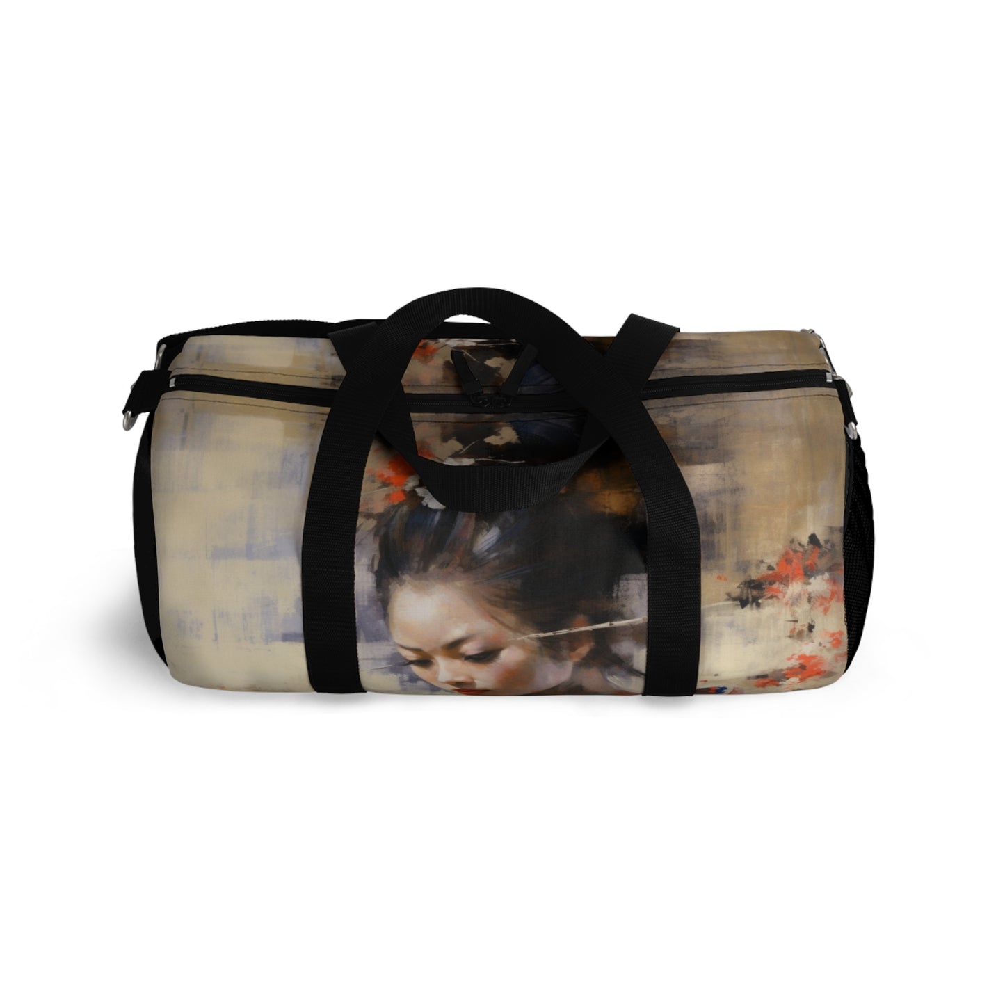 Japanese-Inspired Abstract Oil Painting Duffel Bag:Celebrating Geisha Beauty