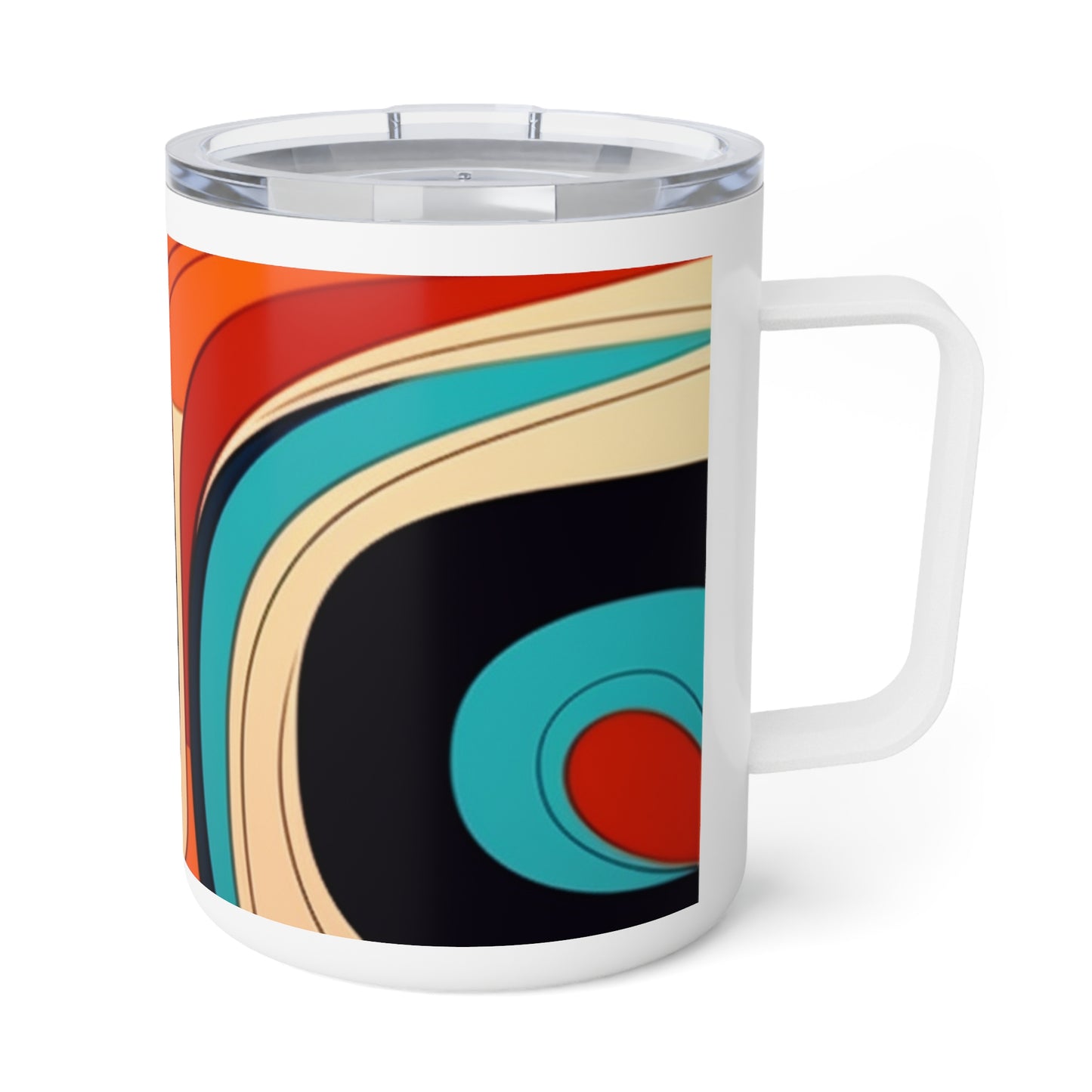 Midcentury Abstractions: Abstract-Inspired Insulated Coffee Mug for Atomic Age Design