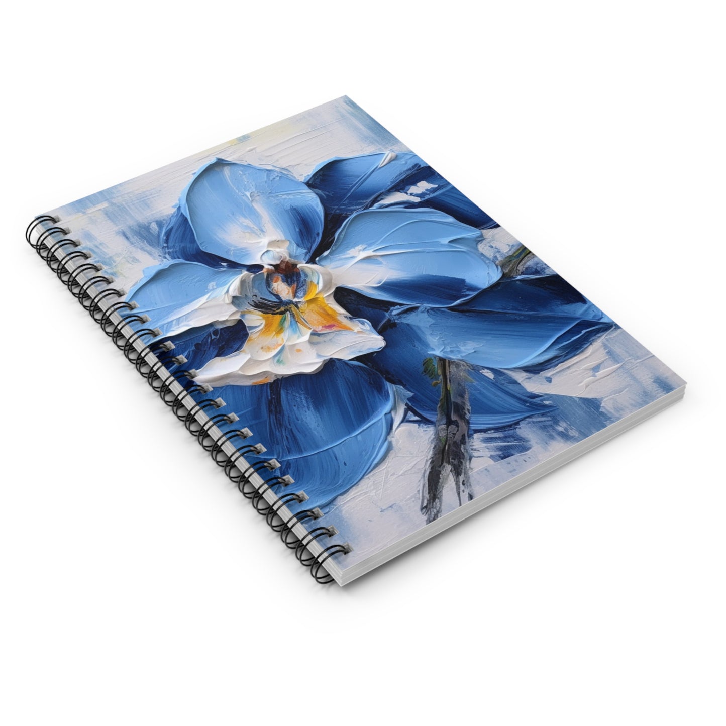 Abstract Painting with a Twist Spiral Notebook Ruled: Where Blue Orchids Blossom