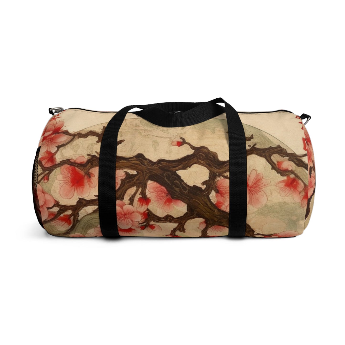 Whimsical Blossom Dreams: Duffel Bag with Delightful Flower Drawings and Cherry Blossoms