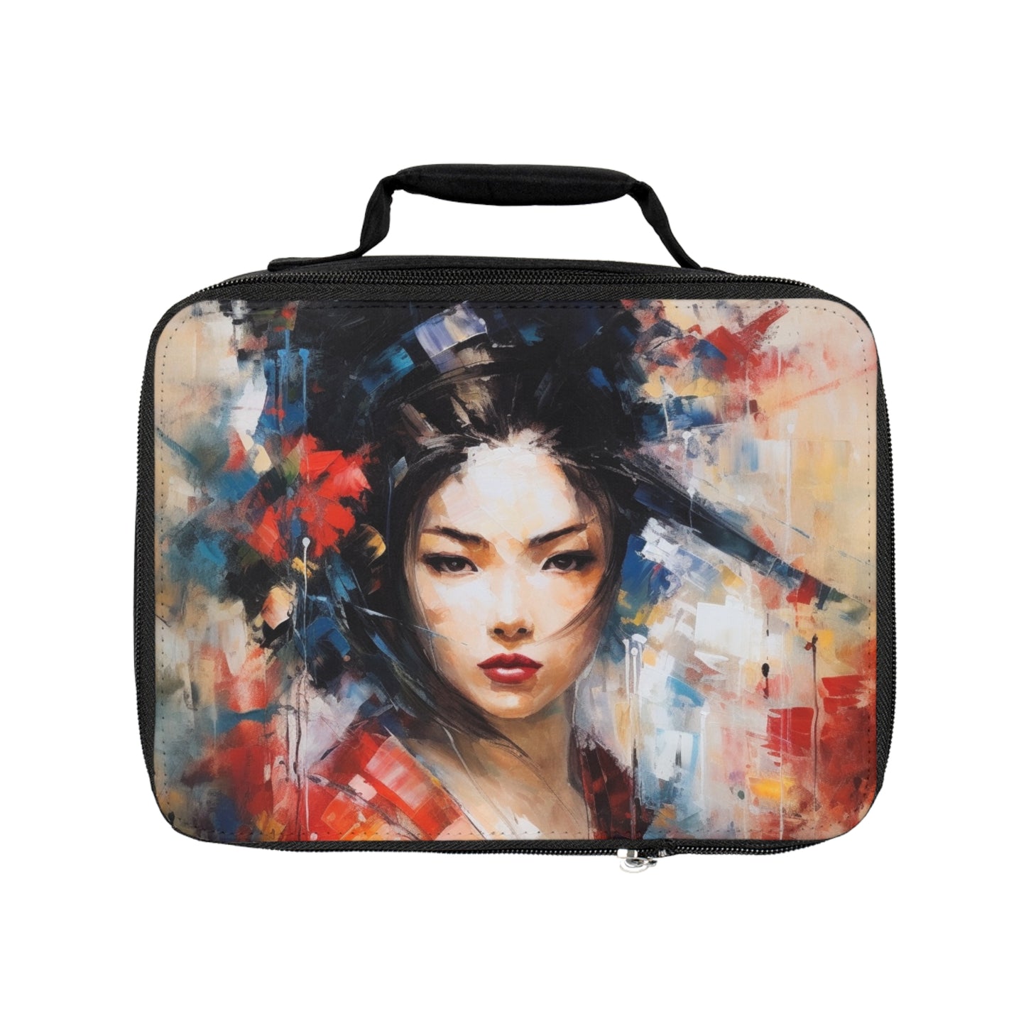Abstract Geisha Art Lunch Bag: Captivating Brushstrokes in a Japanese Aesthetic