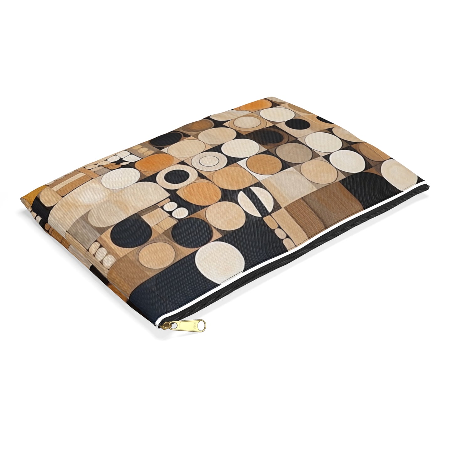 Geometric Simplicity in Earth Tones: Graphic Canvas Pouch
