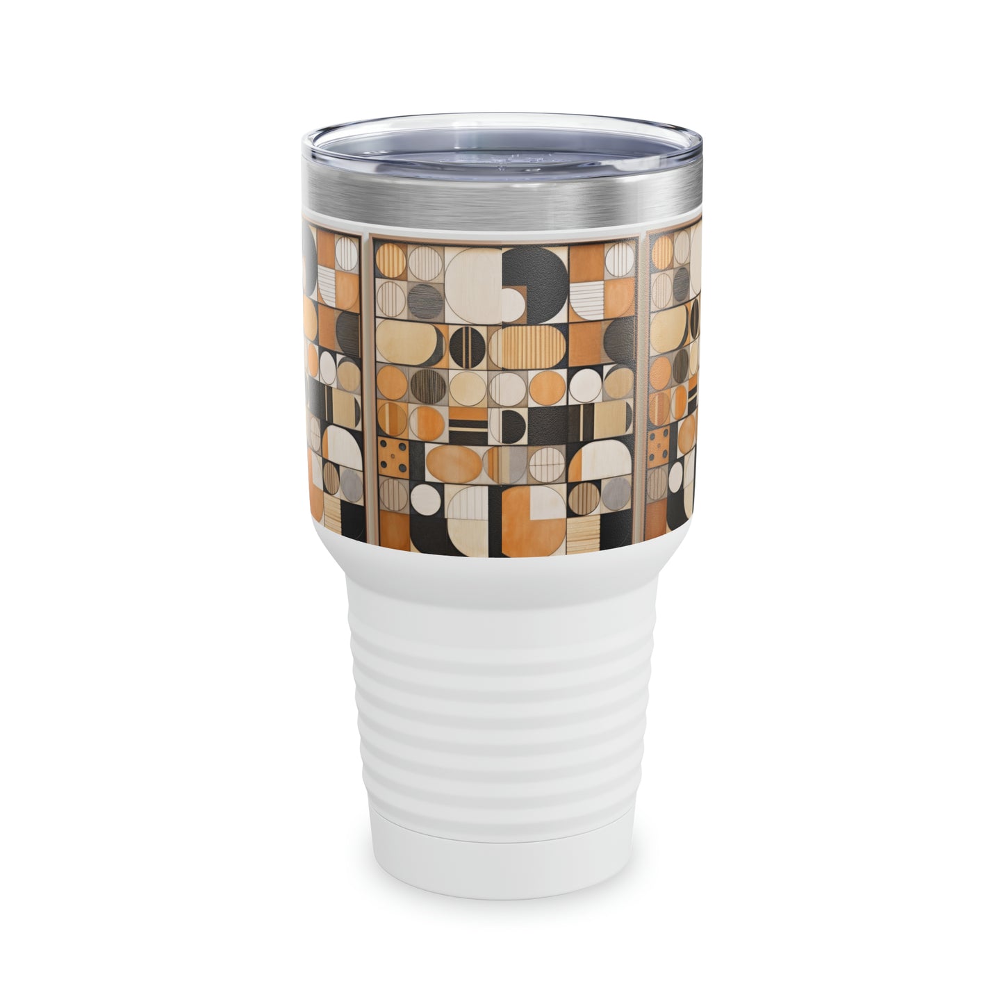 Whimsical Circles: Artistic Mosaics on a Ringneck Tumbler