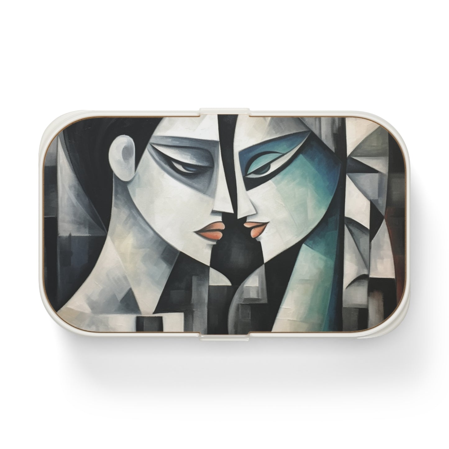 Bento Box with Cubist Art: Artistic Finesse and Abstract Flair