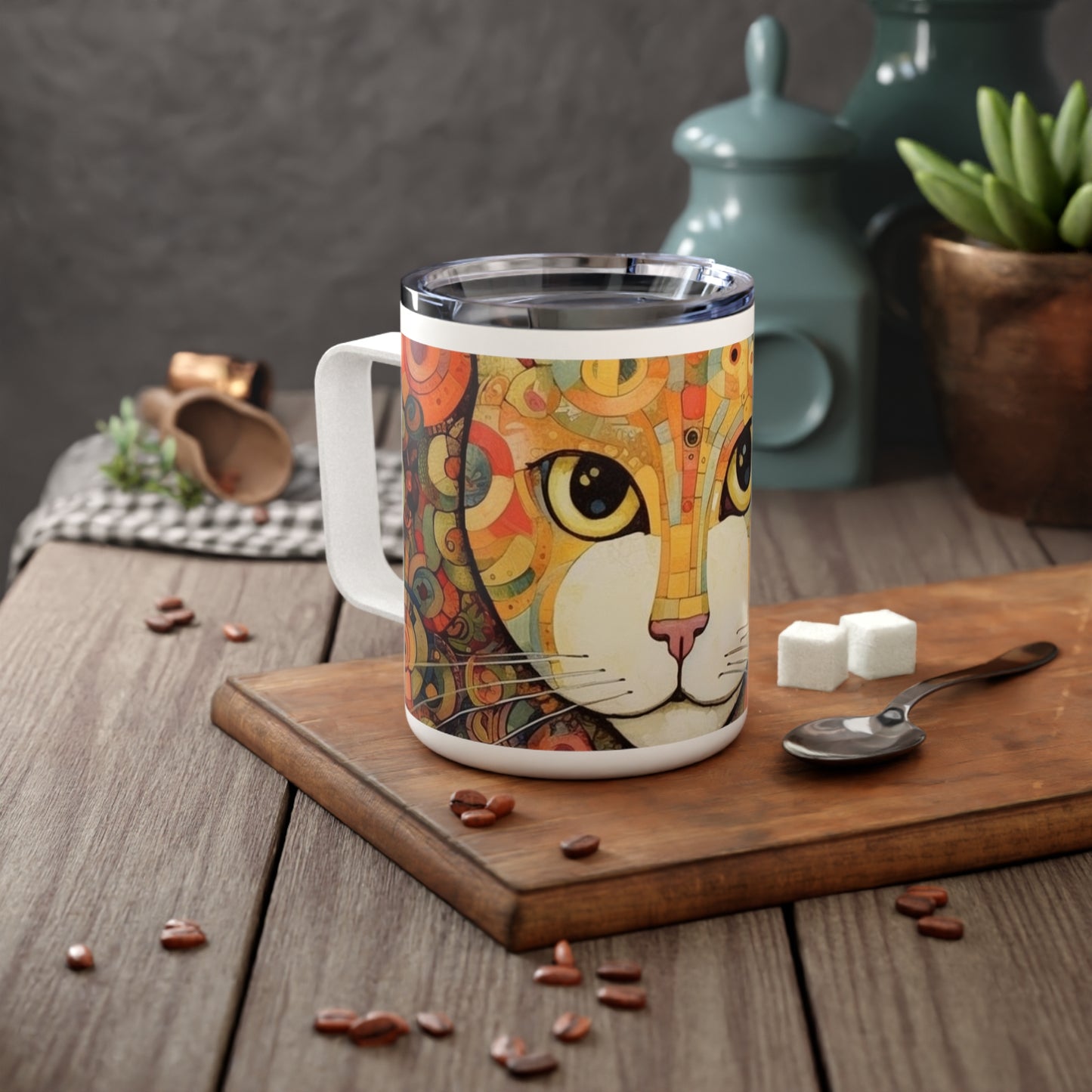Art Nouveau Revival: Klimt-Inspired Insulated Coffee Mug