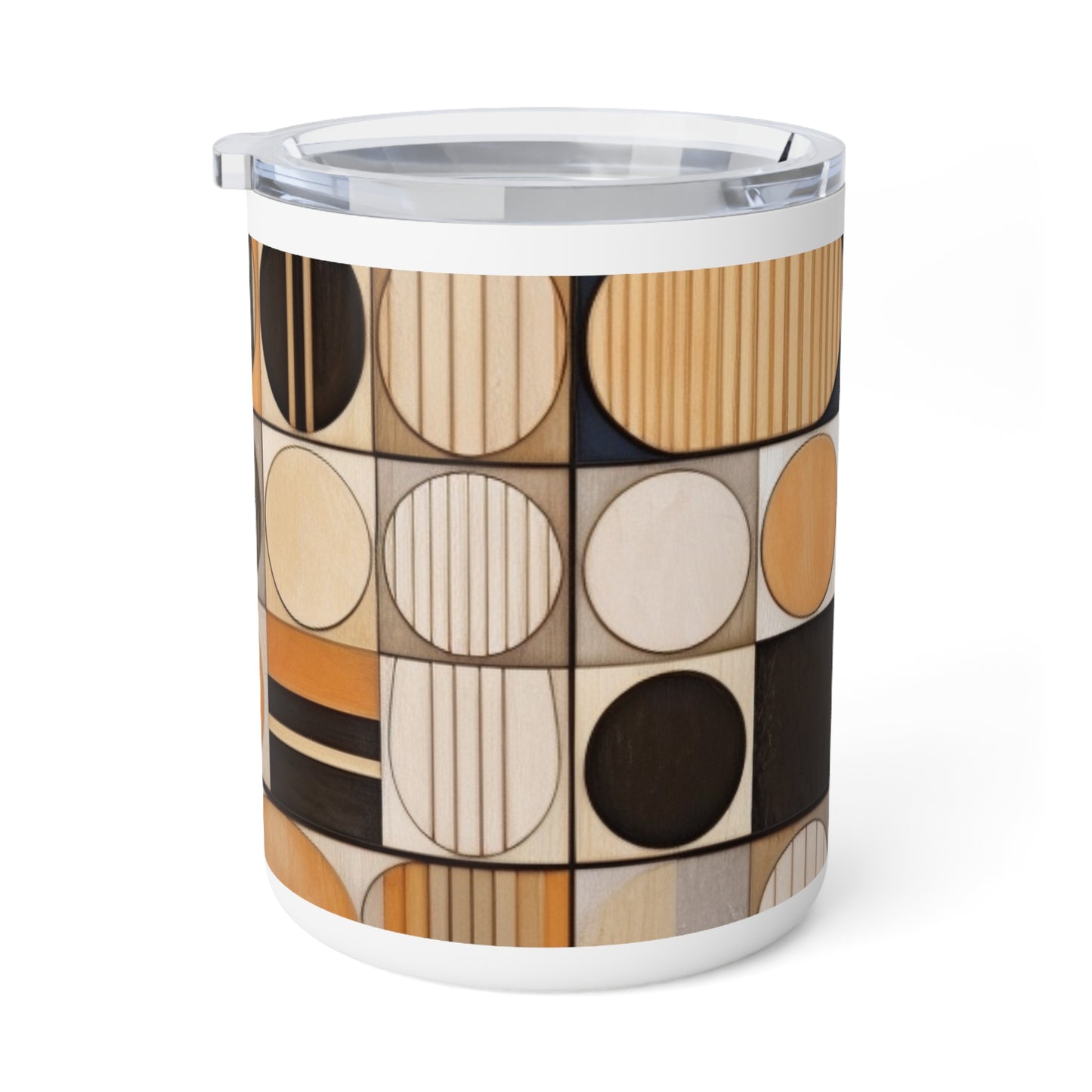 Mosaic Symmetry: Insulated Coffee Mug with Geometric Elegance