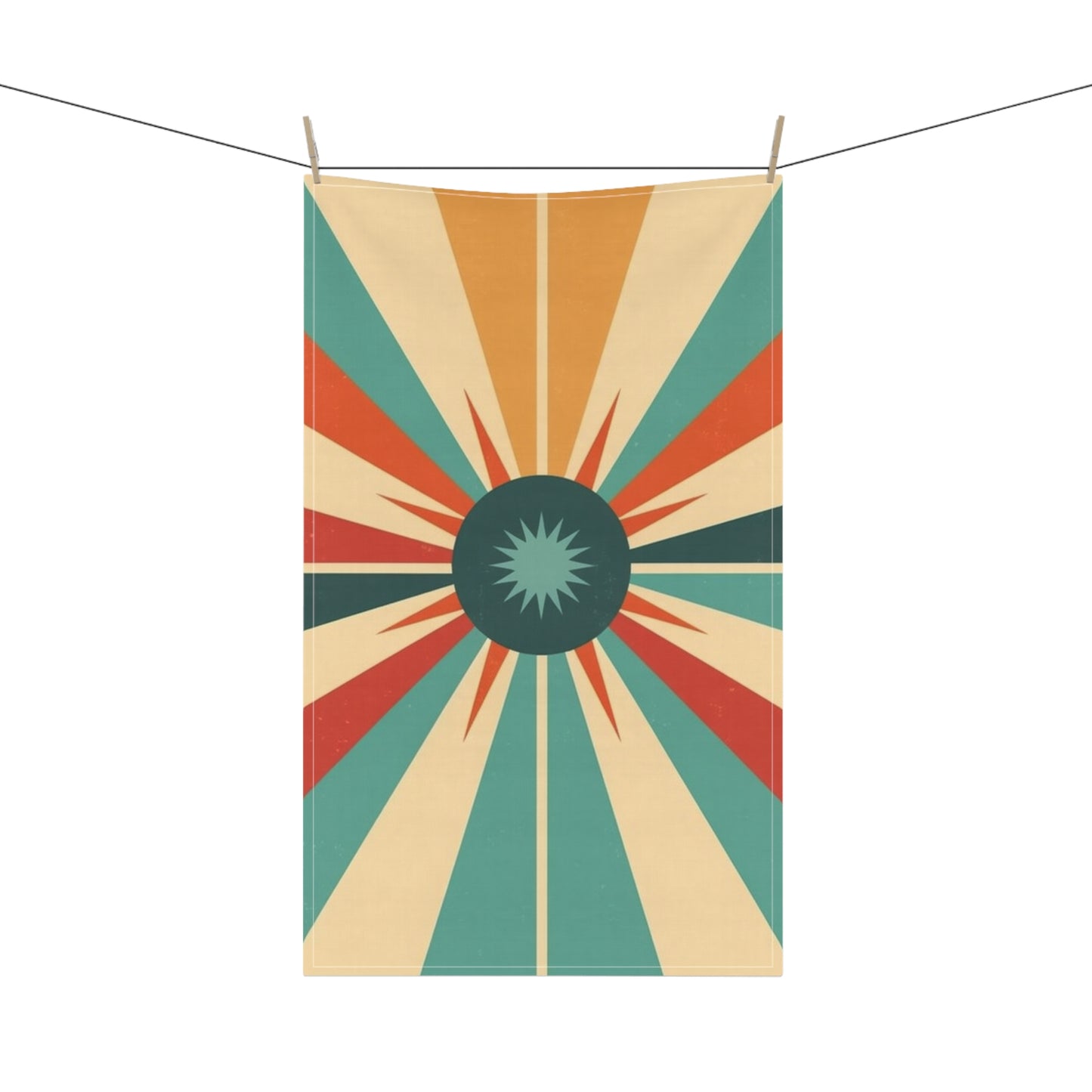 Vintage Fashion Inspiration: Starburst Kitchen Towel with 1950s and 1960s Flair