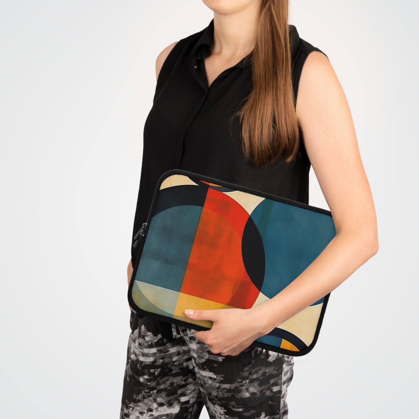 Geometric Abstraction Extravaganza: Laptop Sleeve for Art Enthusiasts