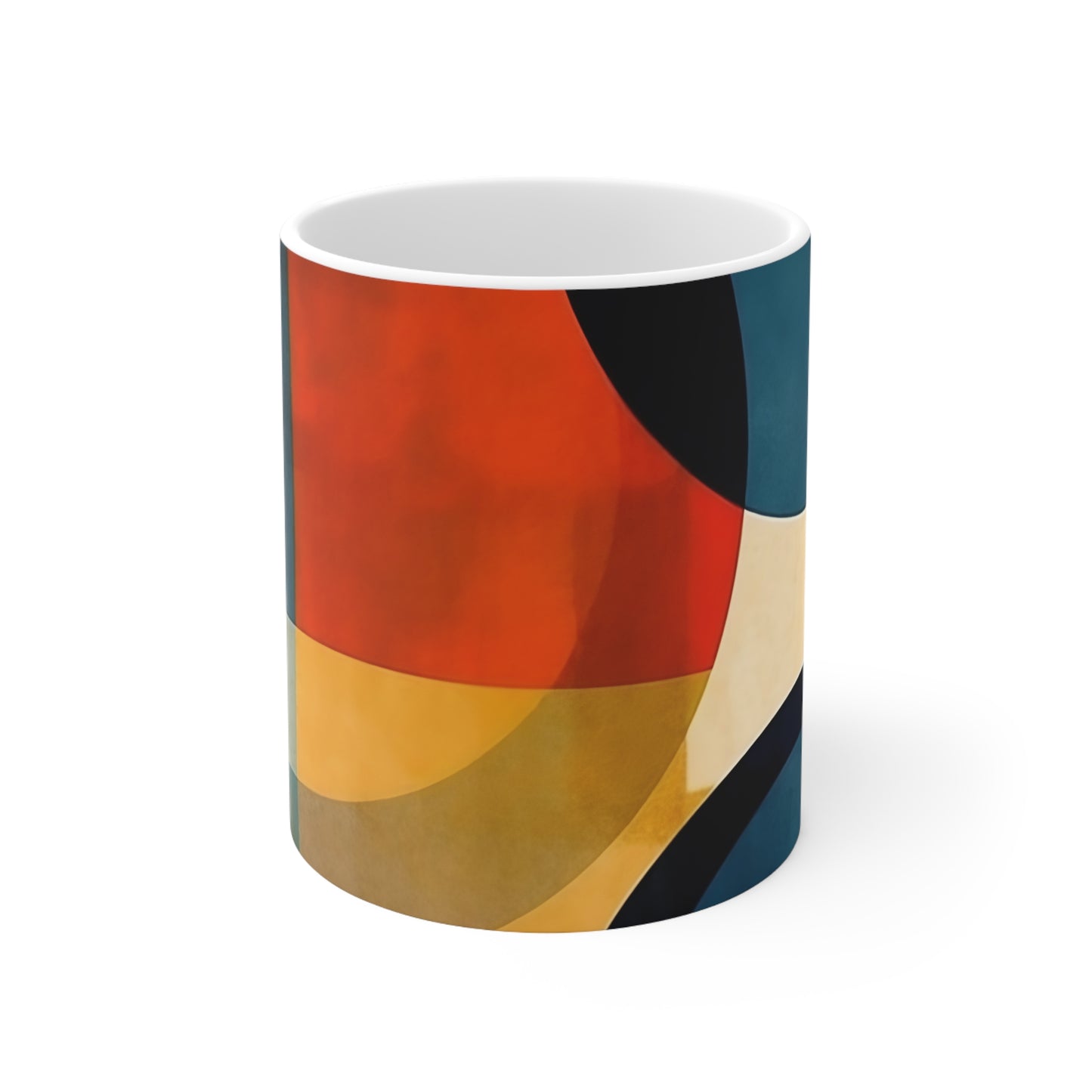 Sleek Geometric Style: Midcentury Modern Mug with Abstract Geometric Art
