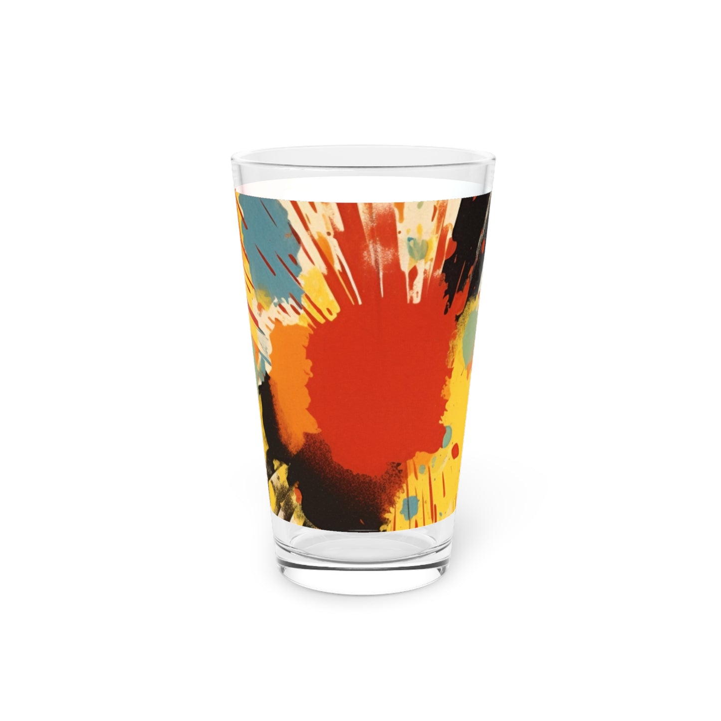 Serenading Silkscreen: Abstract Patchwork Pint Glass