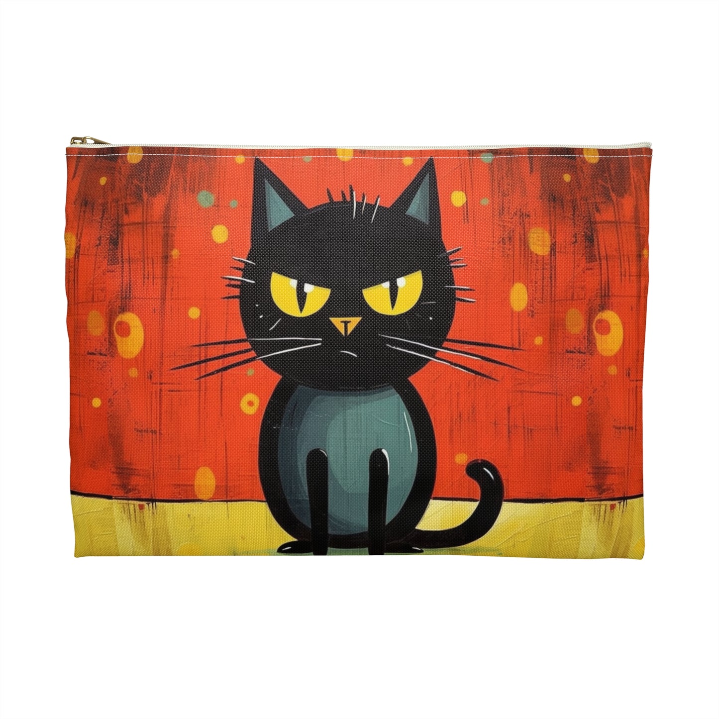 Fashionably Retro Feline: Midcentury Modern Accessory Pouch with a Vintage Cat-Inspired Flair