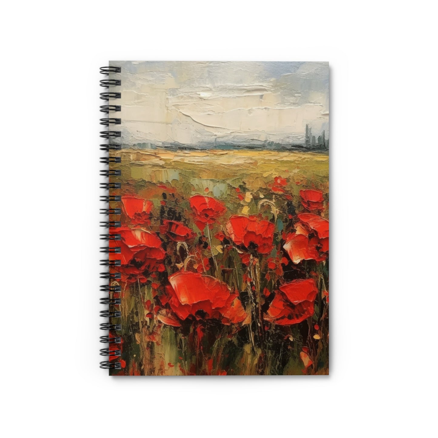 Abstract Poppy Fields: Spiral Notebook for Artistic Inspiration