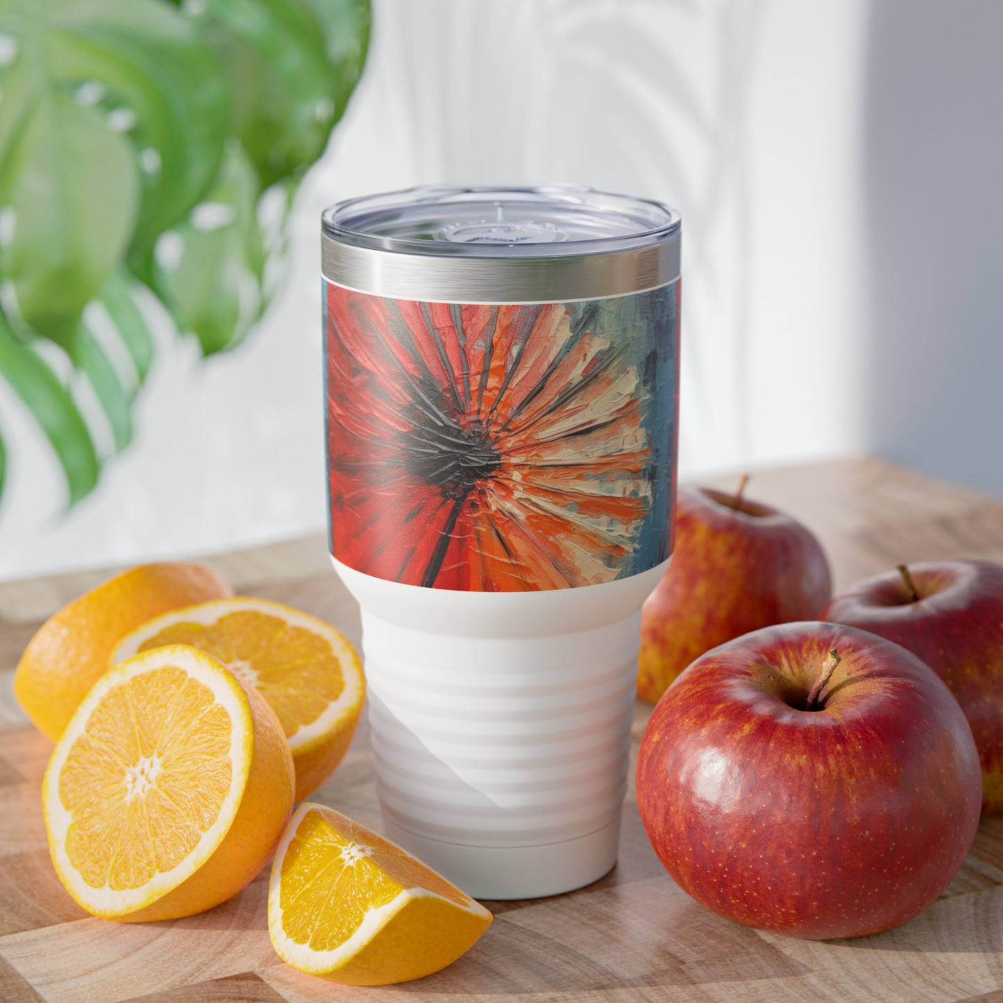 Channel Your Inner Artist: Umbrella Painting Ringneck Tumbler, Unleash Your Creativity with Abstract Oil Paint