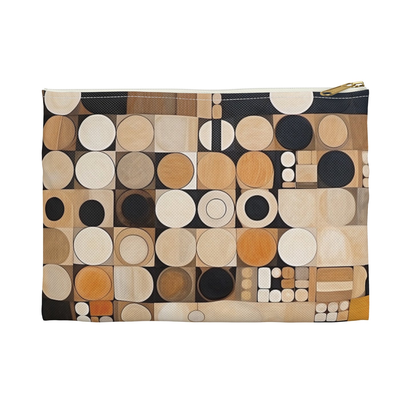 Geometric Simplicity in Earth Tones: Graphic Canvas Pouch