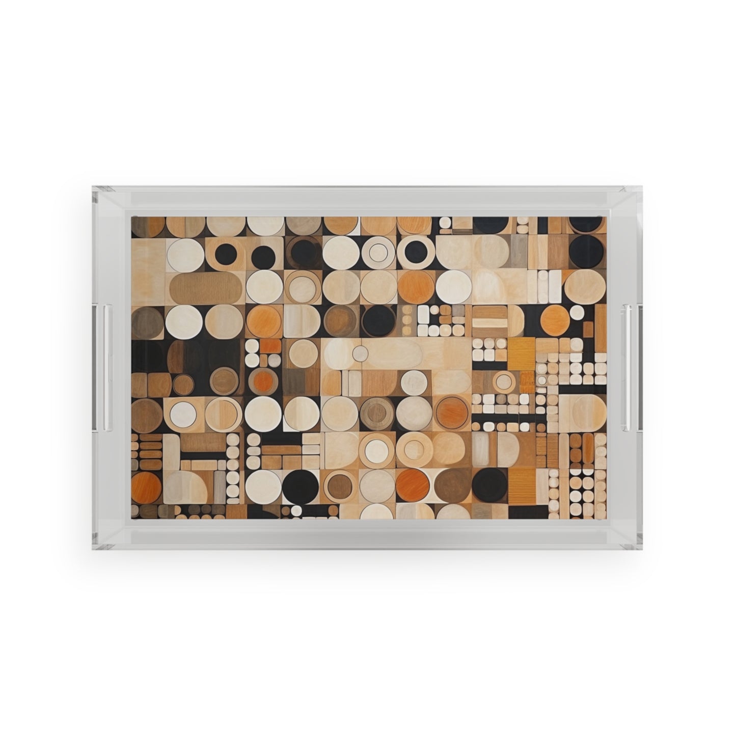 Contemporary Harmony: Acrylic Serving Tray with Geometric Simplicity