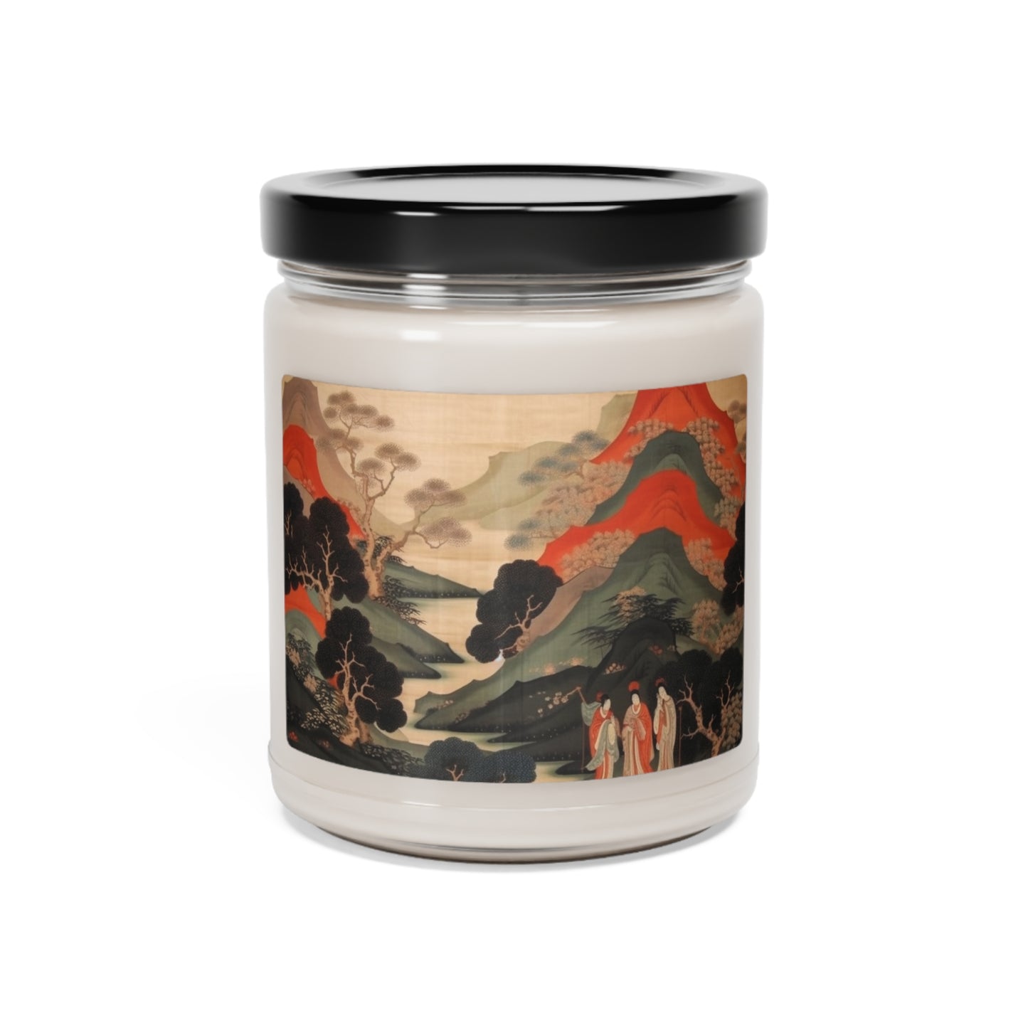 Custom Japanese Tapestry on a Scented Soy Candle- Unique Artistic Expression