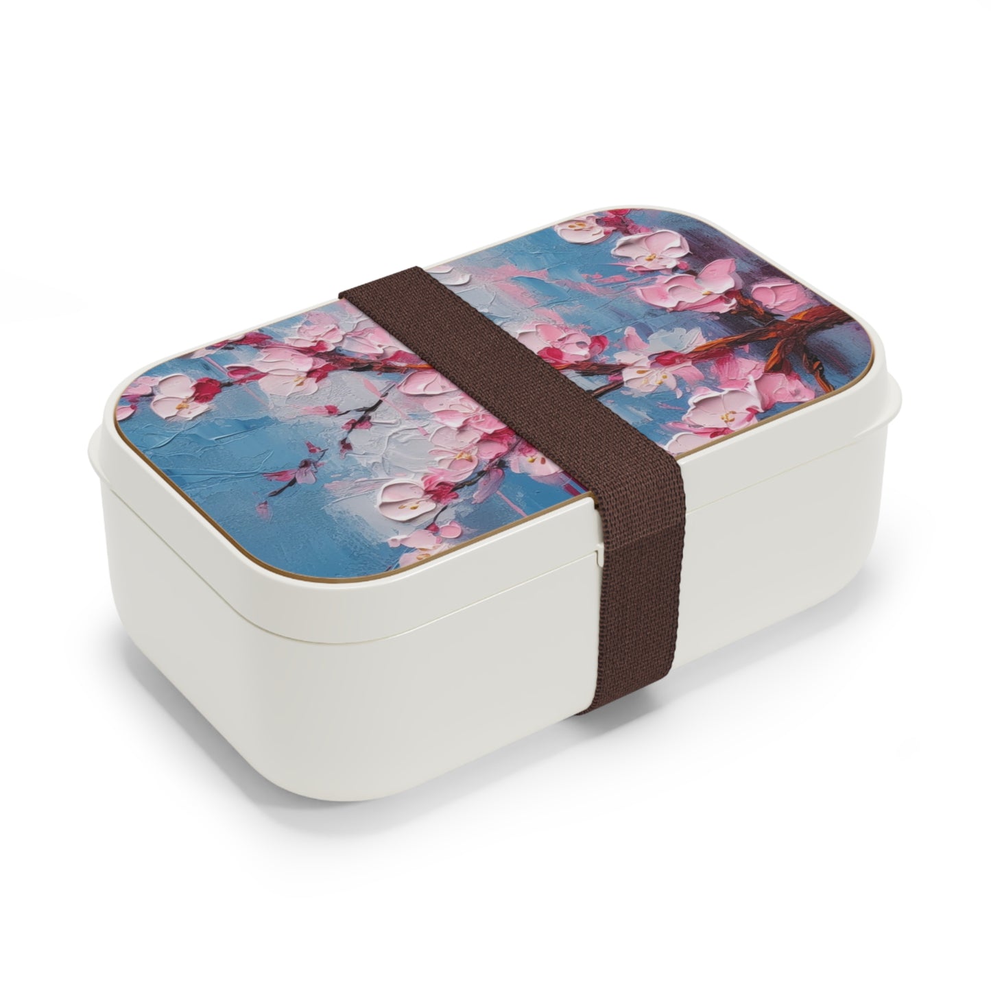Bento Box with Abstract Cherry Blossom Drawing: Embrace the Serenity