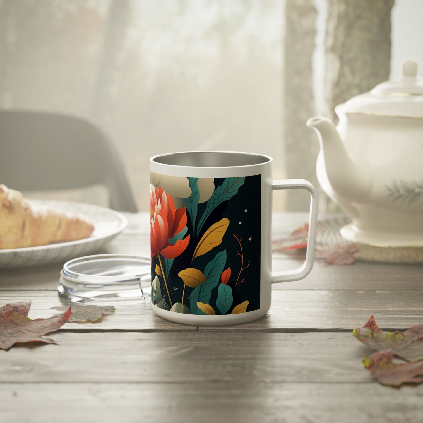 Abstract Art Insulated Coffee Mug: 1960s Fashion and Design