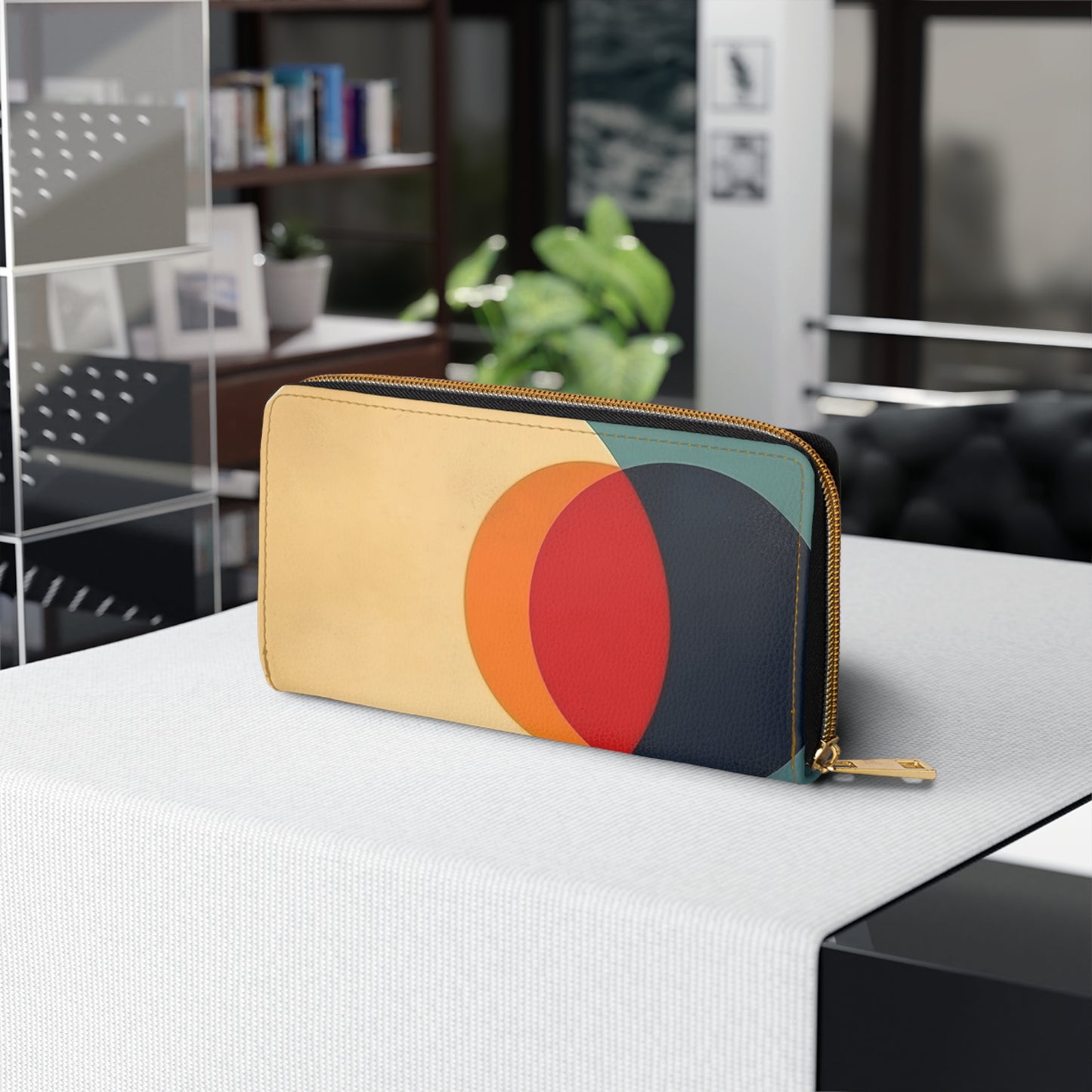 Geometric Midcentury Modern Zipper Wallet