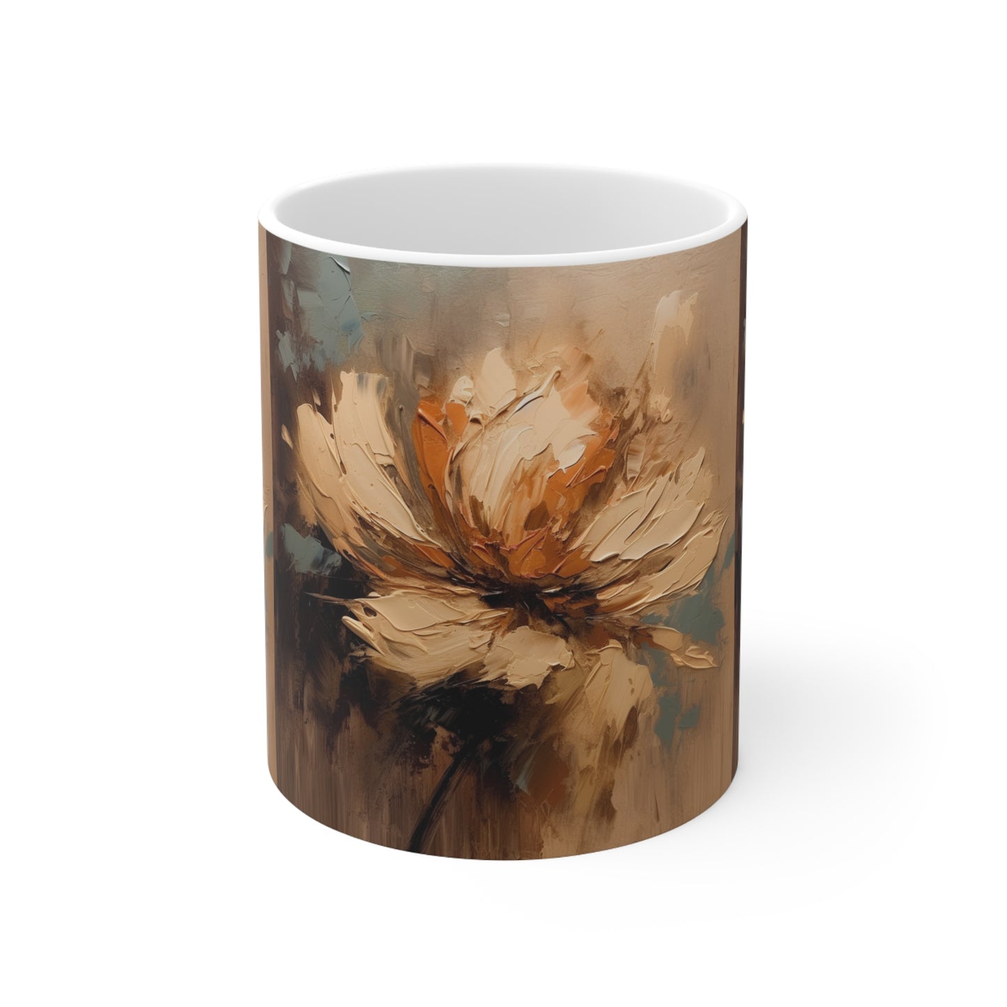 Ceramic Mug with Abstract Tan Hua Drawing: A Harmonious Blend of Art and Functionality