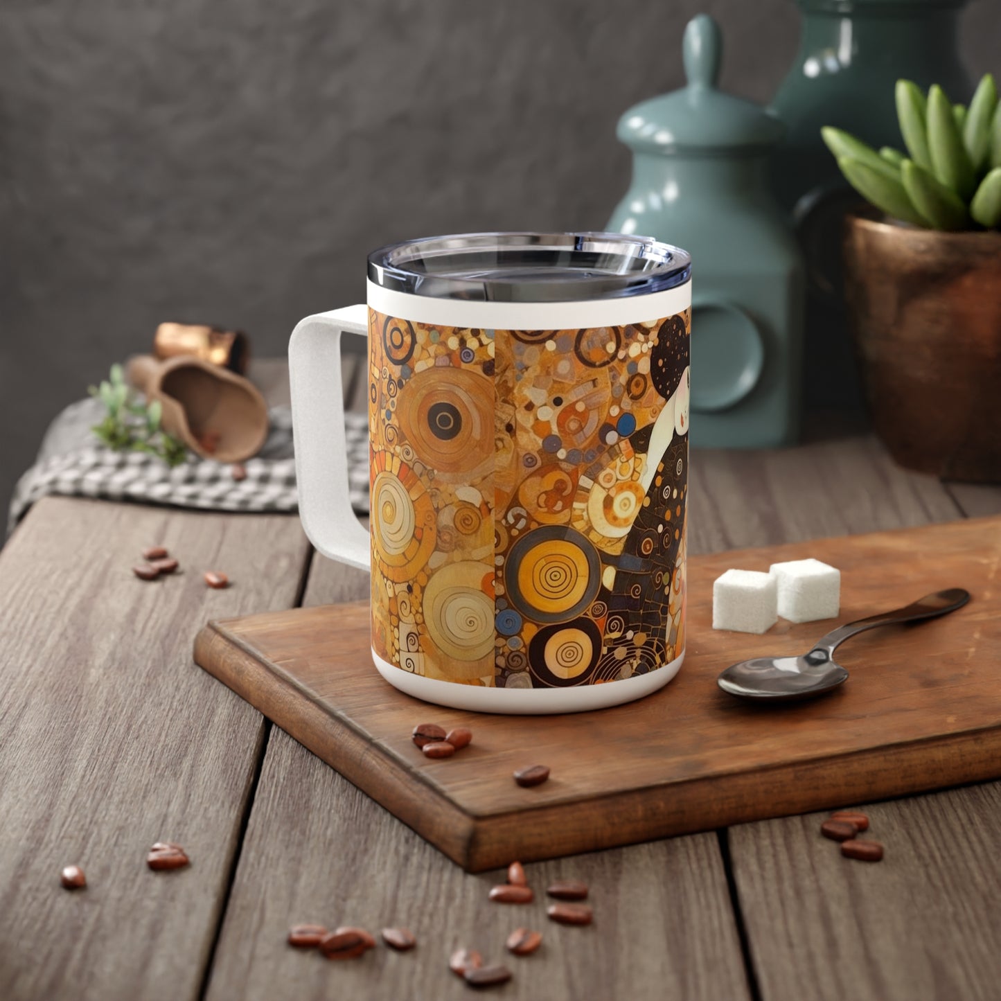 Elevate Your Sip with Gustav Klimt Women: Insulated Coffee Mug