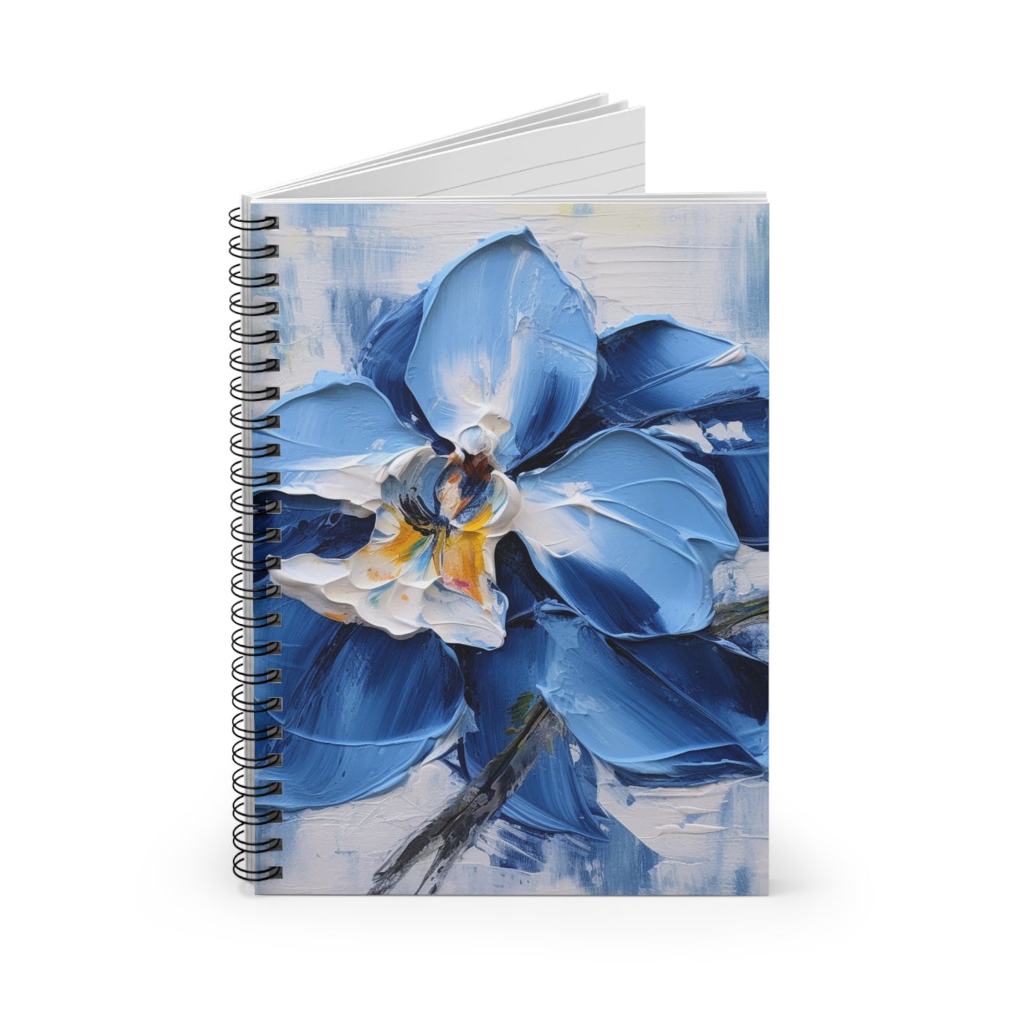 Abstract Painting with a Twist Spiral Notebook Ruled: Where Blue Orchids Blossom