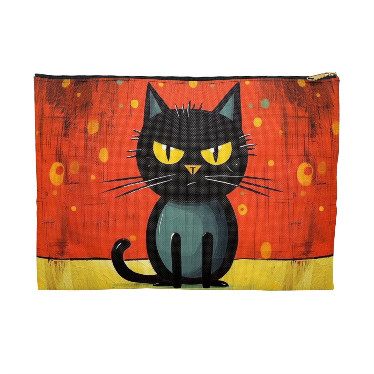 Fashionably Retro Feline: Midcentury Modern Accessory Pouch with a Vintage Cat-Inspired Flair