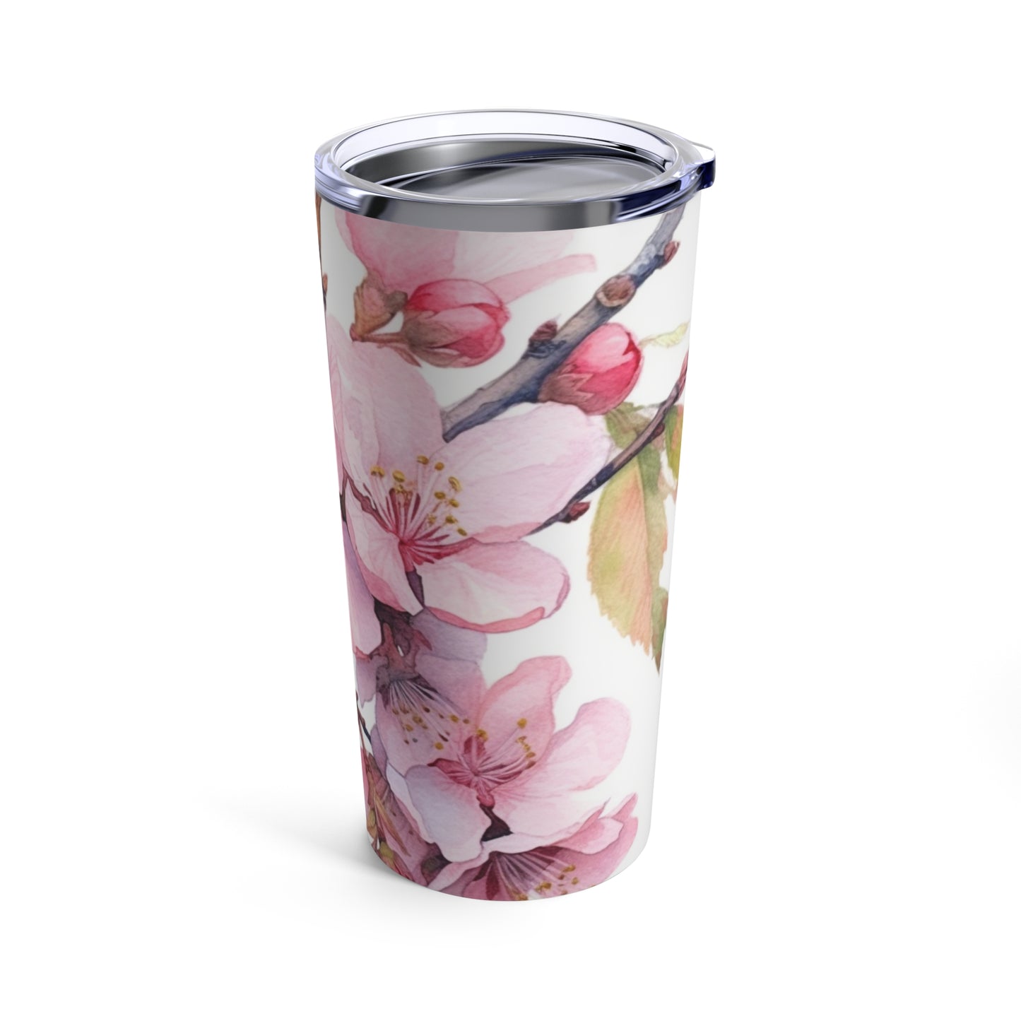 Whimsical Delight: Watercolor Cherry Blossom Tree Tumbler