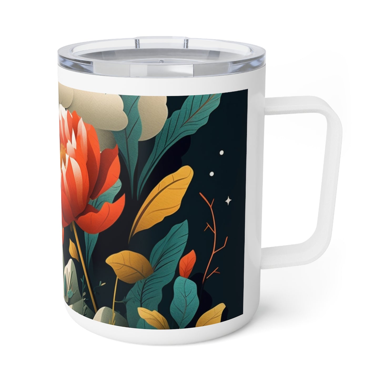 Abstract Art Insulated Coffee Mug: 1960s Fashion and Design