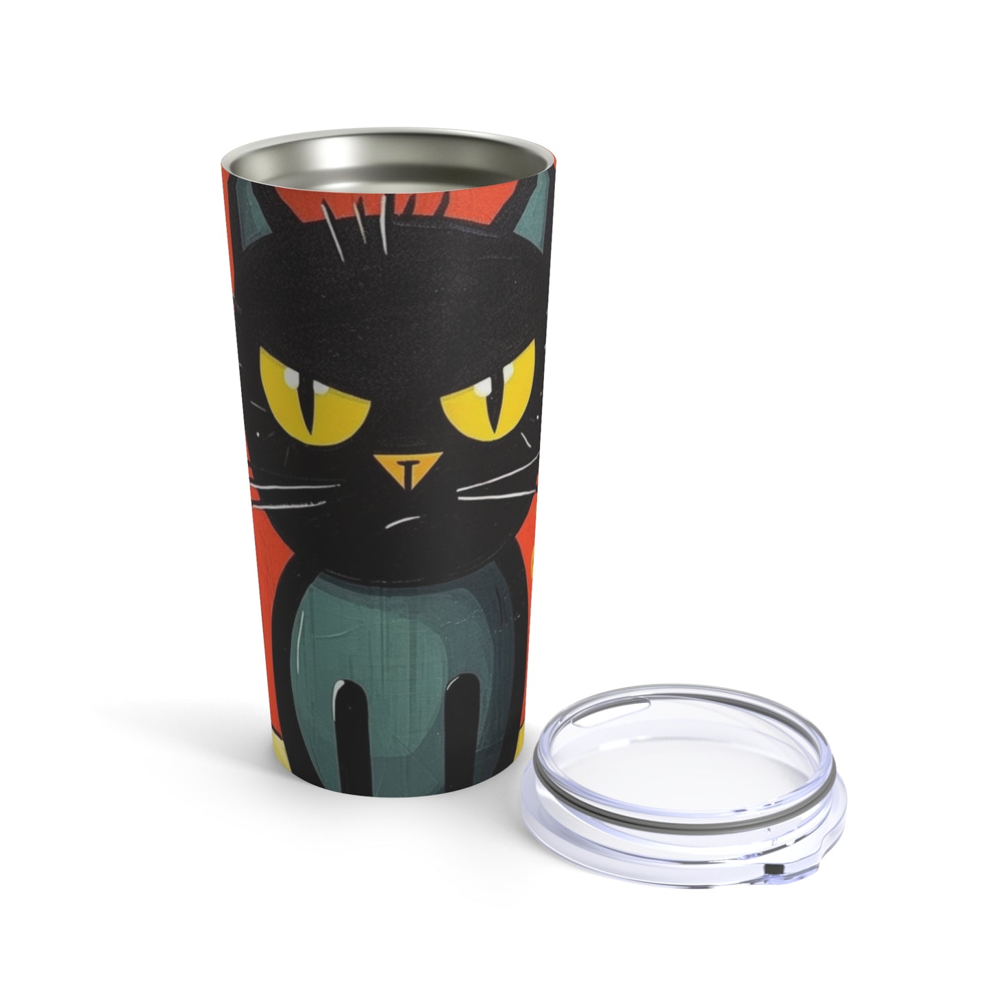 Fashionably Retro Feline: Midcentury Modern Tumbler with a Vintage Cat-Inspired Flair