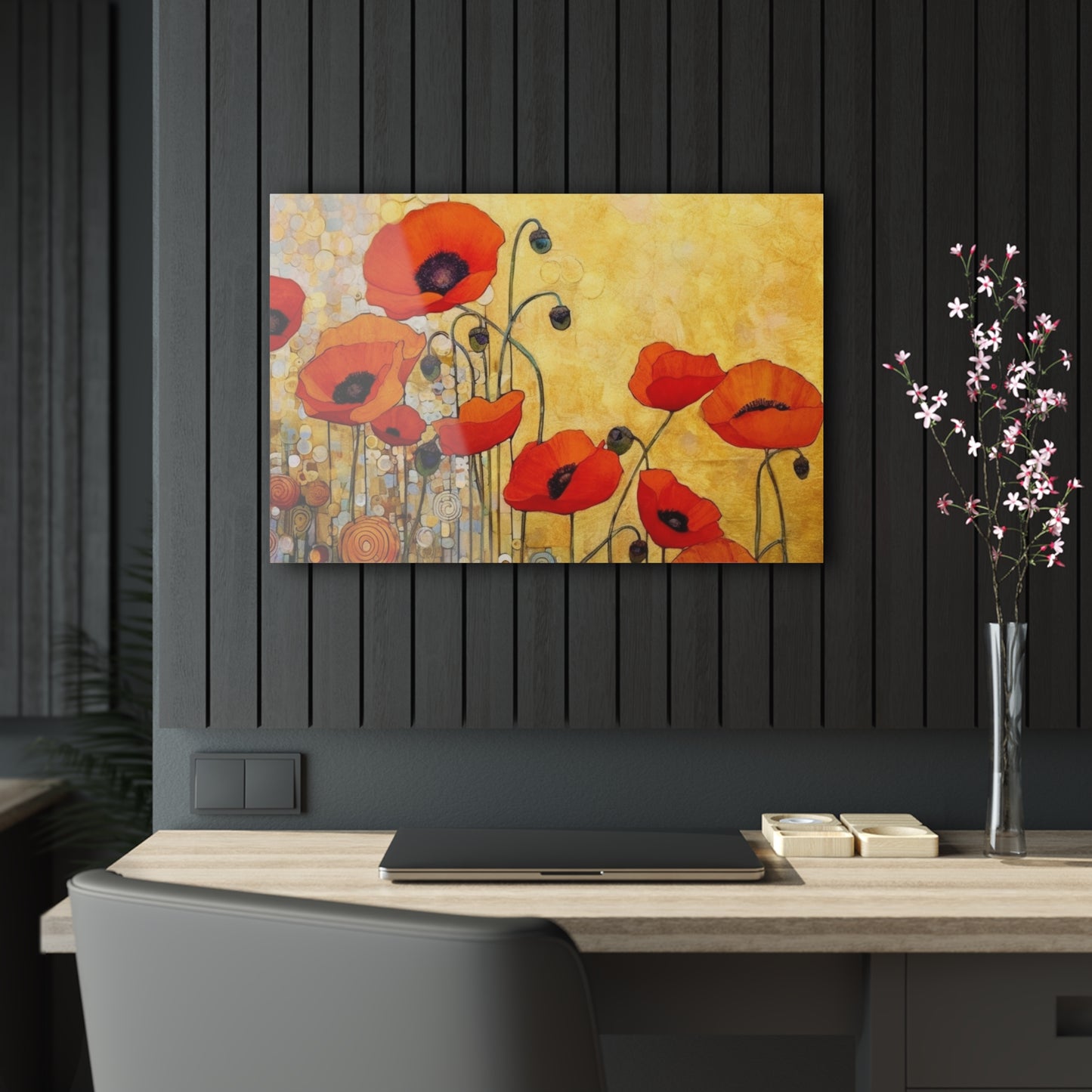 Acrylic Prints Adorned with Gustav Klimt's Poppies