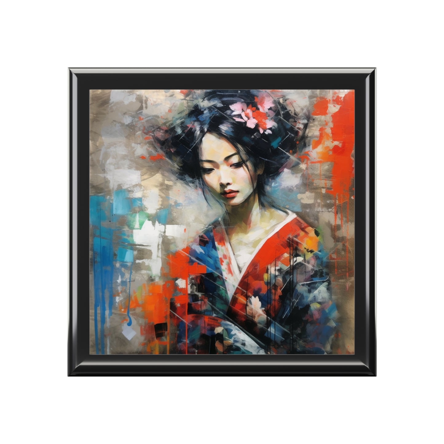 Jewelry Box with Geisha Art: Sip in Style with Japanese Artistic Flair