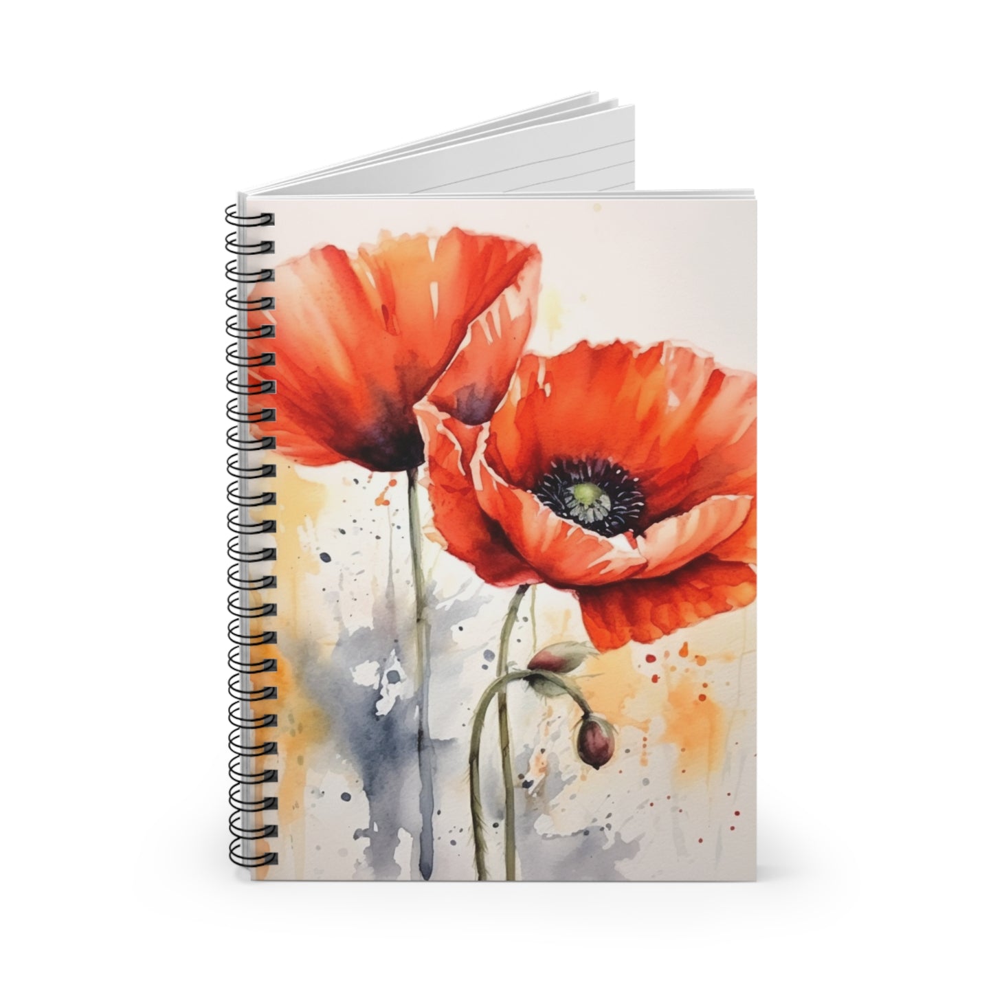 Whimsical Poppy Flower Watercolor Spiral Notebook: An Artistic Delight