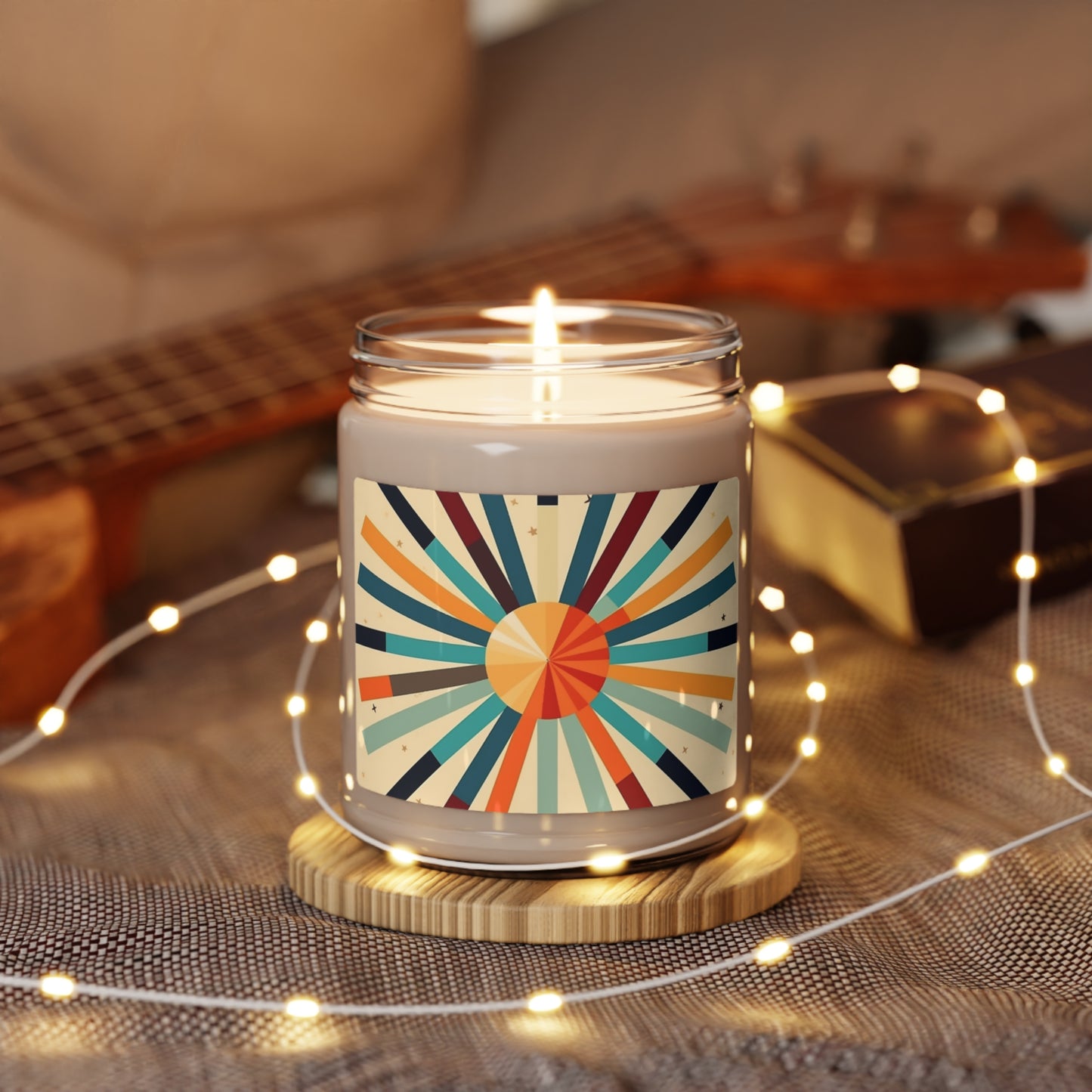 Midcentury Starburst Magic: Starburst Candy Colored Midcentury Modern Design Candle