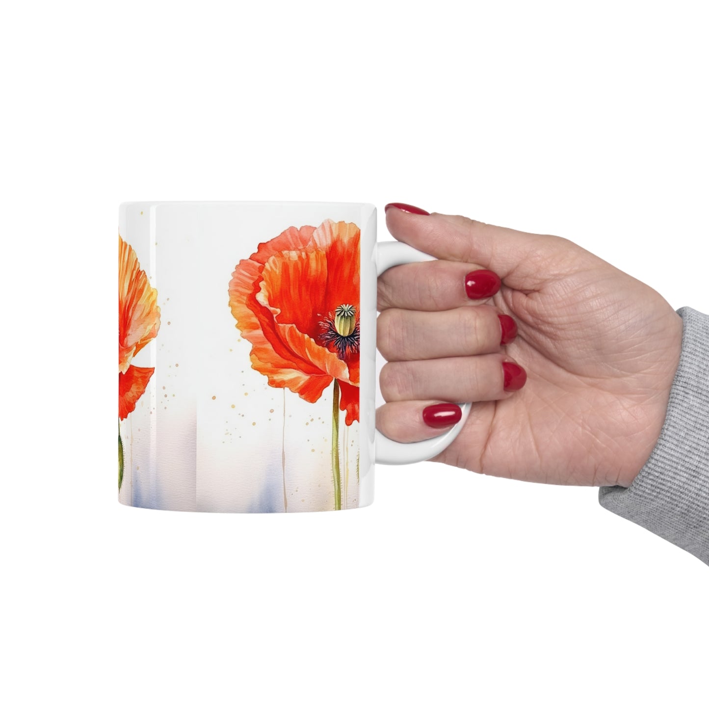 Indulge in Artistic Sips with Watercolor Flower Drawings Ceramic Mug