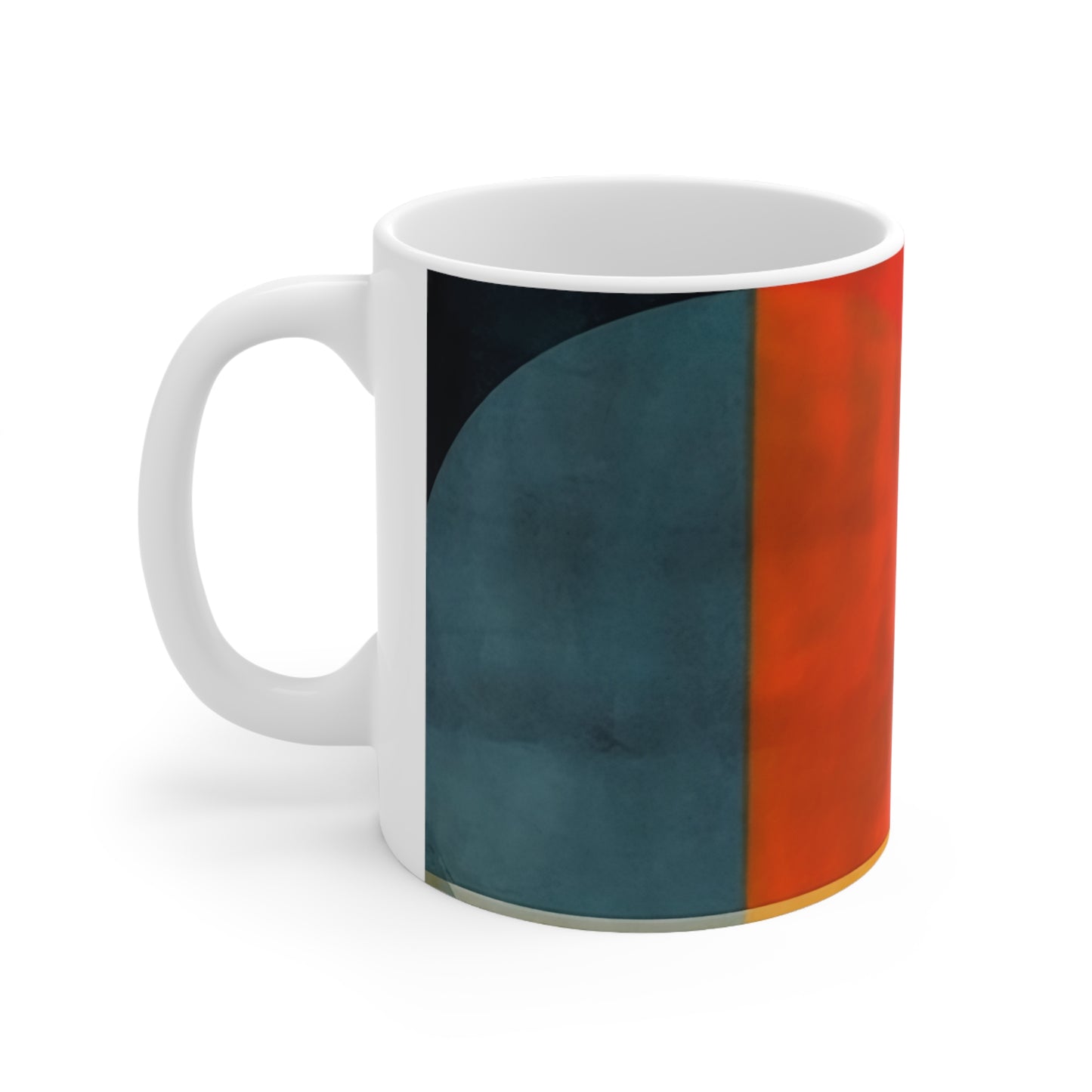 Sleek Geometric Style: Midcentury Modern Mug with Abstract Geometric Art