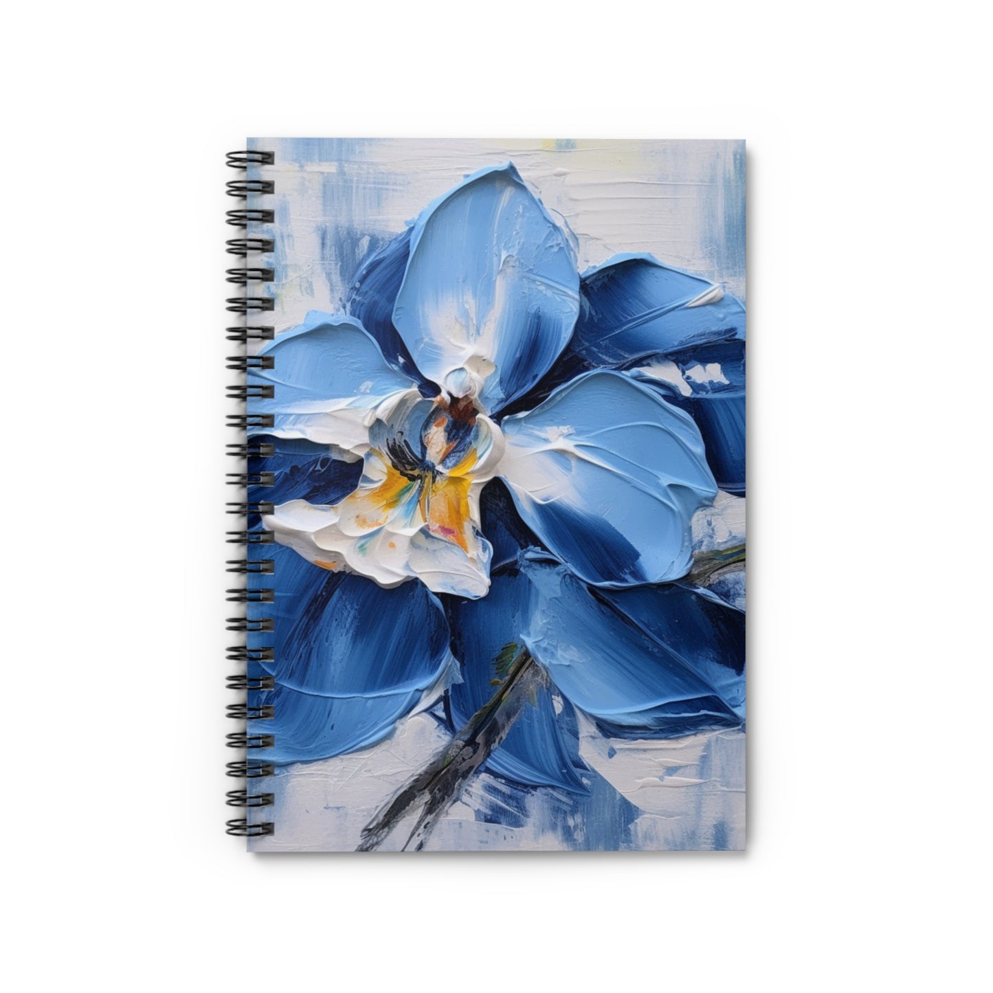 Abstract Painting with a Twist Spiral Notebook Ruled: Where Blue Orchids Blossom