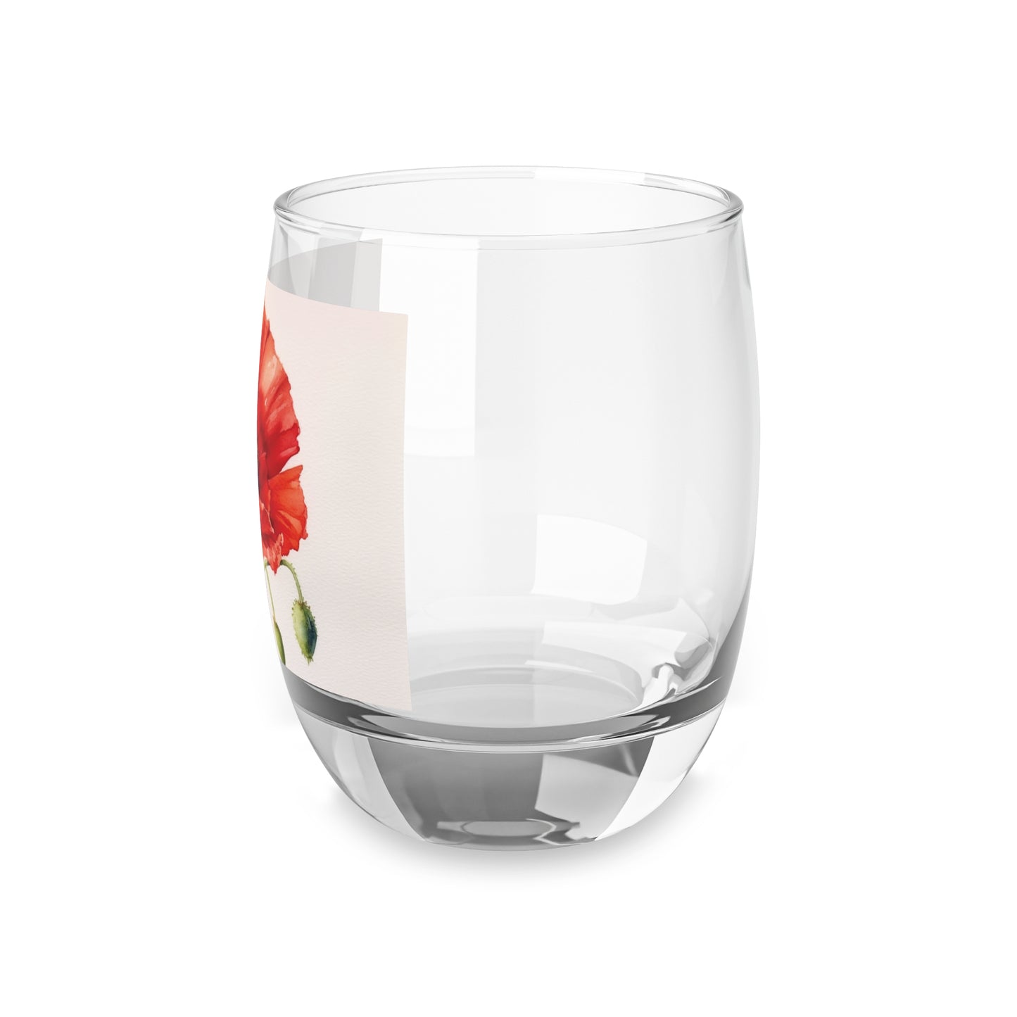 Vibrant Watercolor Poppy Whiskey Glass: Beauty of Nature