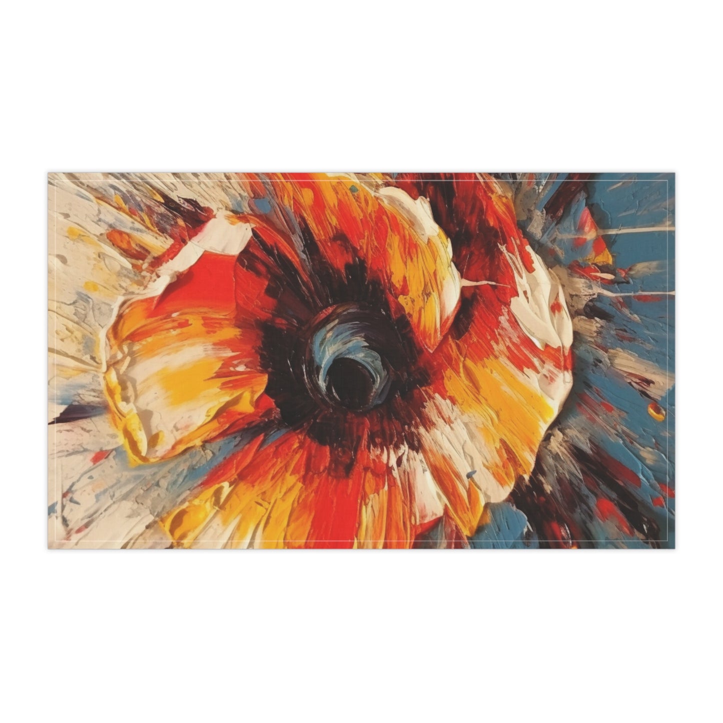 Poppy Symphony: Kitchen Towel with Abstract Floral Artwork