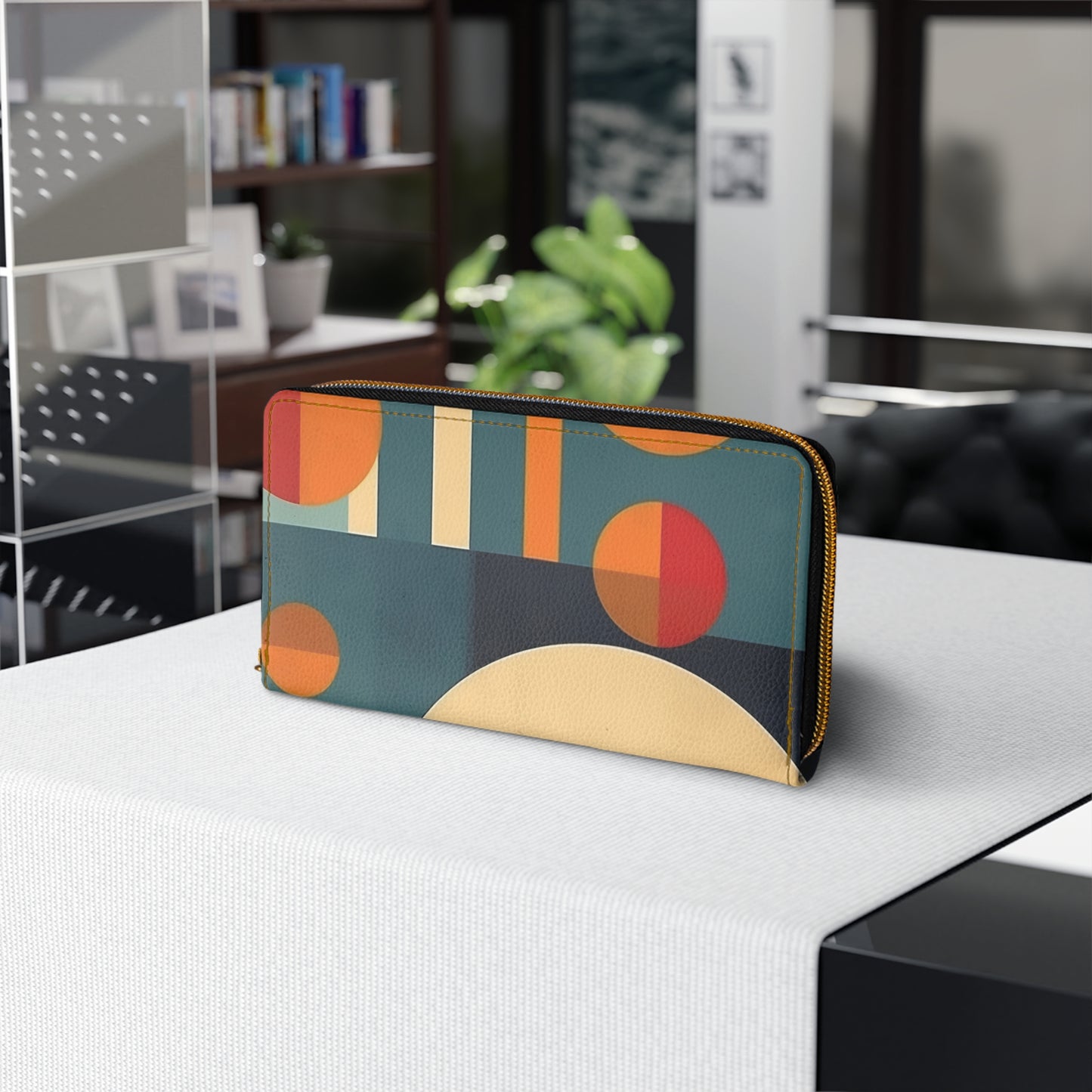 Geometric Midcentury Modern Zipper Wallet