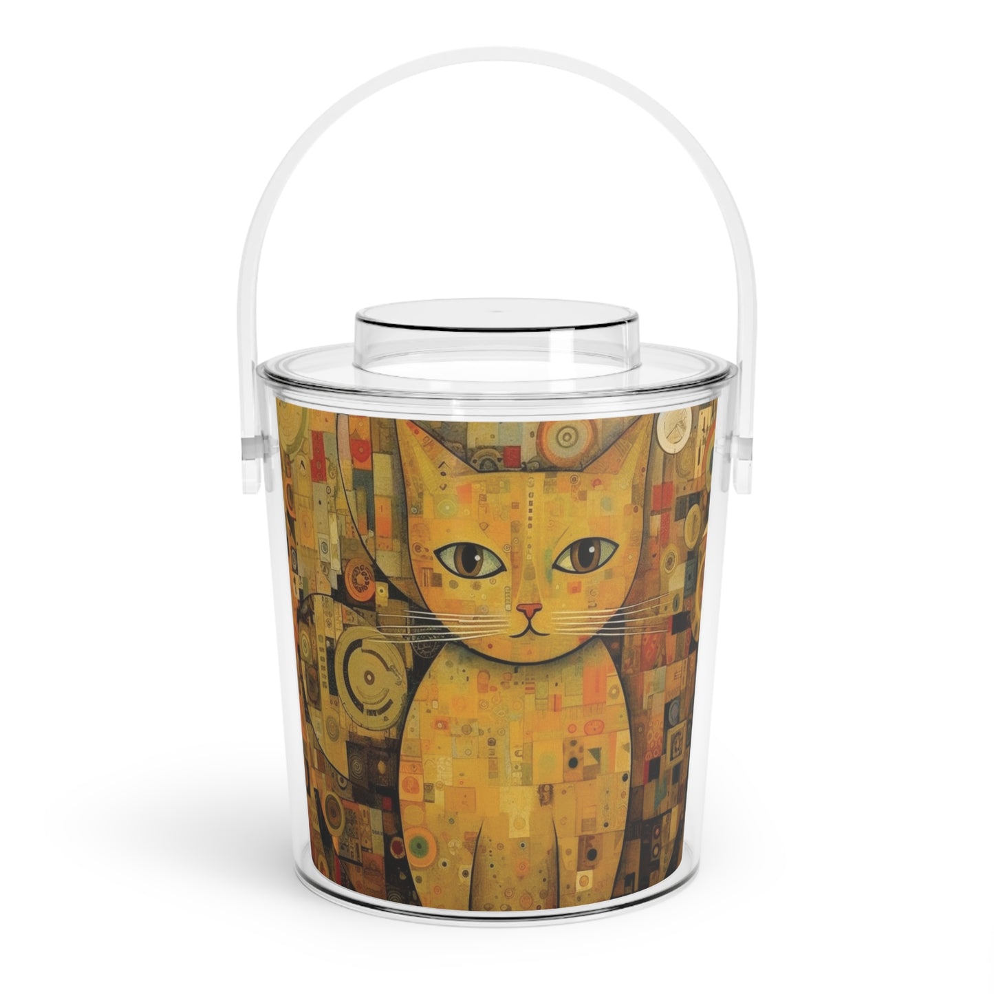 Expressions of Modernity: Klimt-Inspired Ice Bucket with Tongs