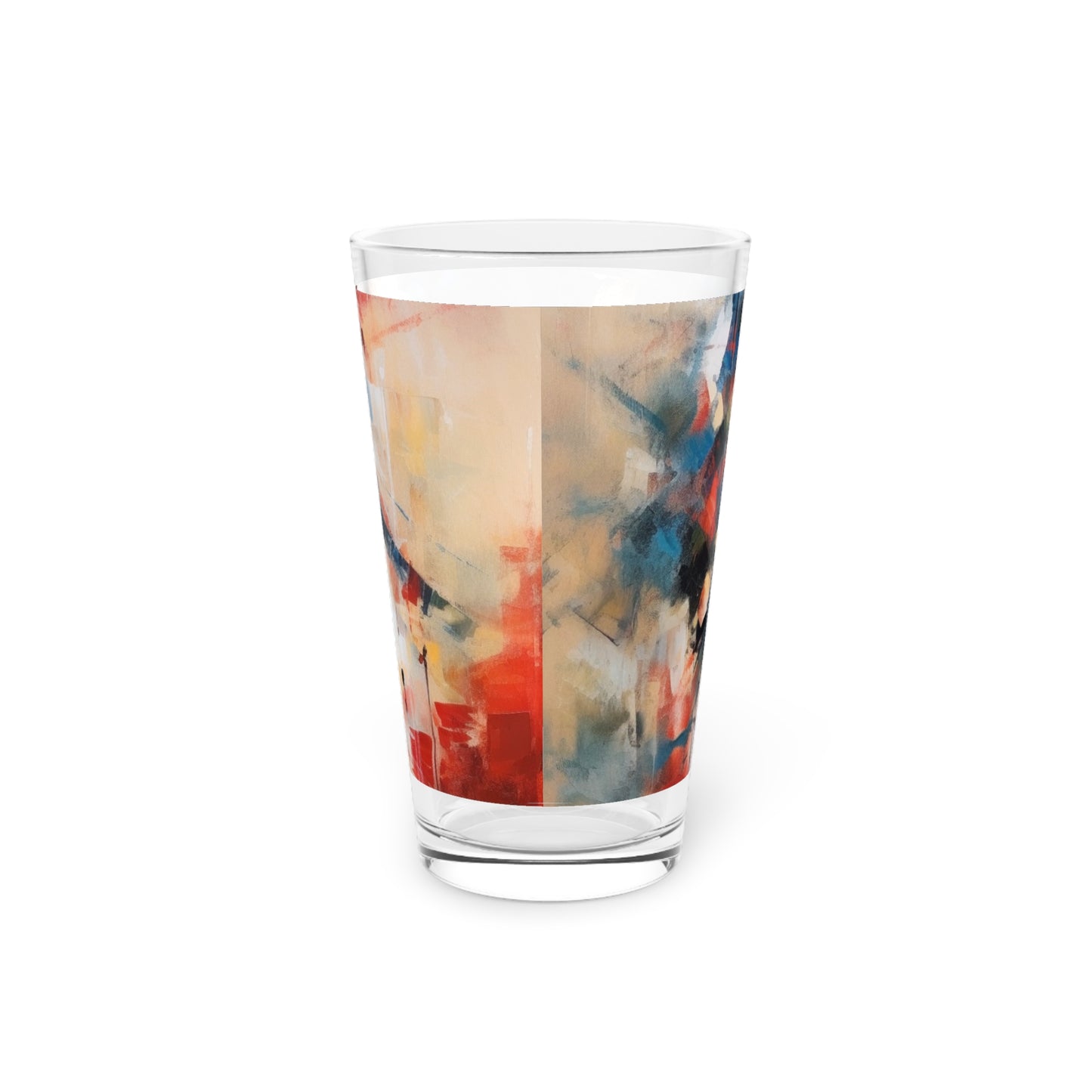 Abstract Geisha Art Pint Glass: Captivating Brushstrokes in a Japanese Aesthetic