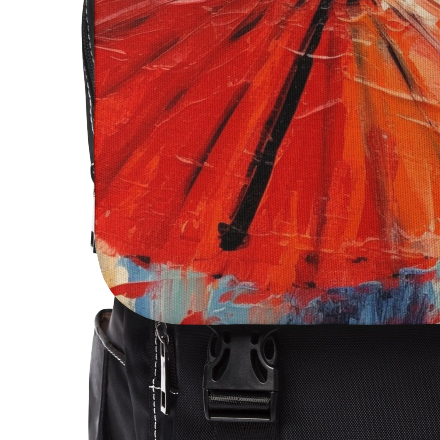 Umbrella Painting Unisex Casual Shoulder Backpack: Channel Your Inner Artist with Abstract Oil Paint